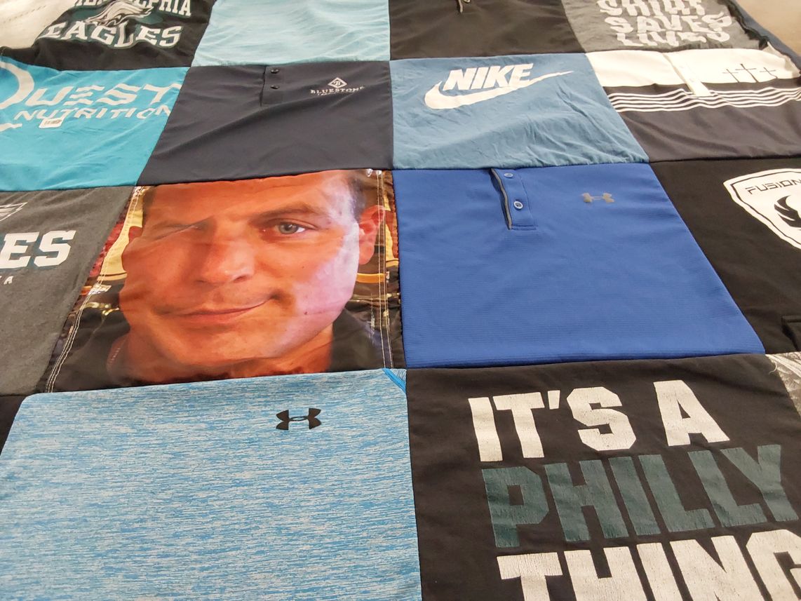 T-shirt quilt featuring philadelphia eagles by Mary from PA