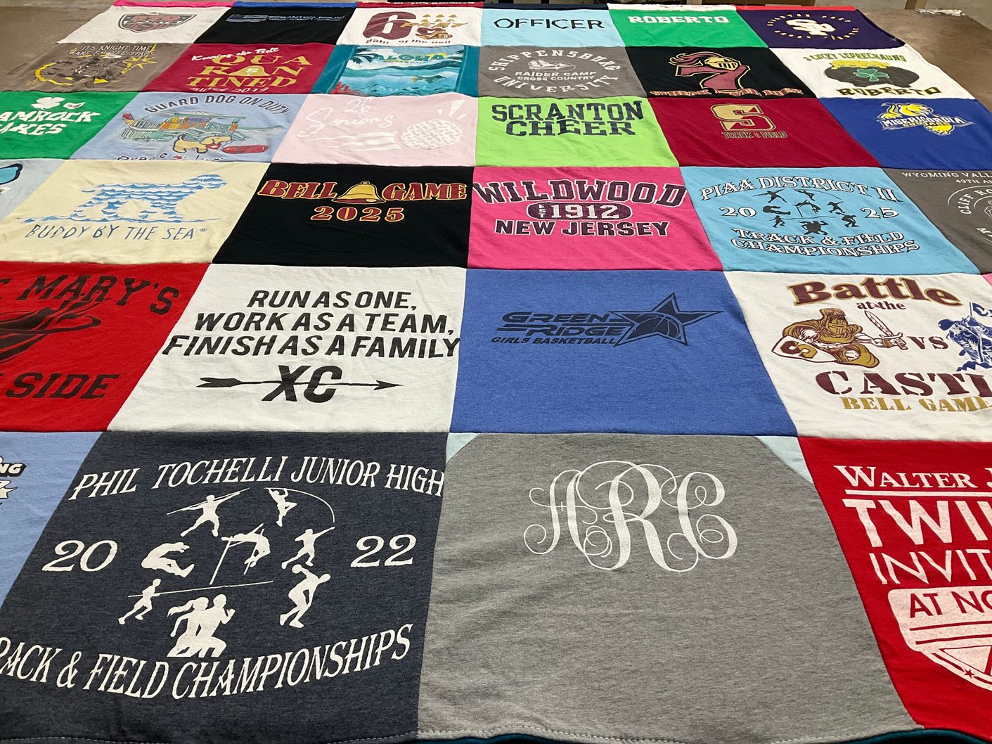 T-shirt quilt from phil tochelli junior high school by Anthony from PA