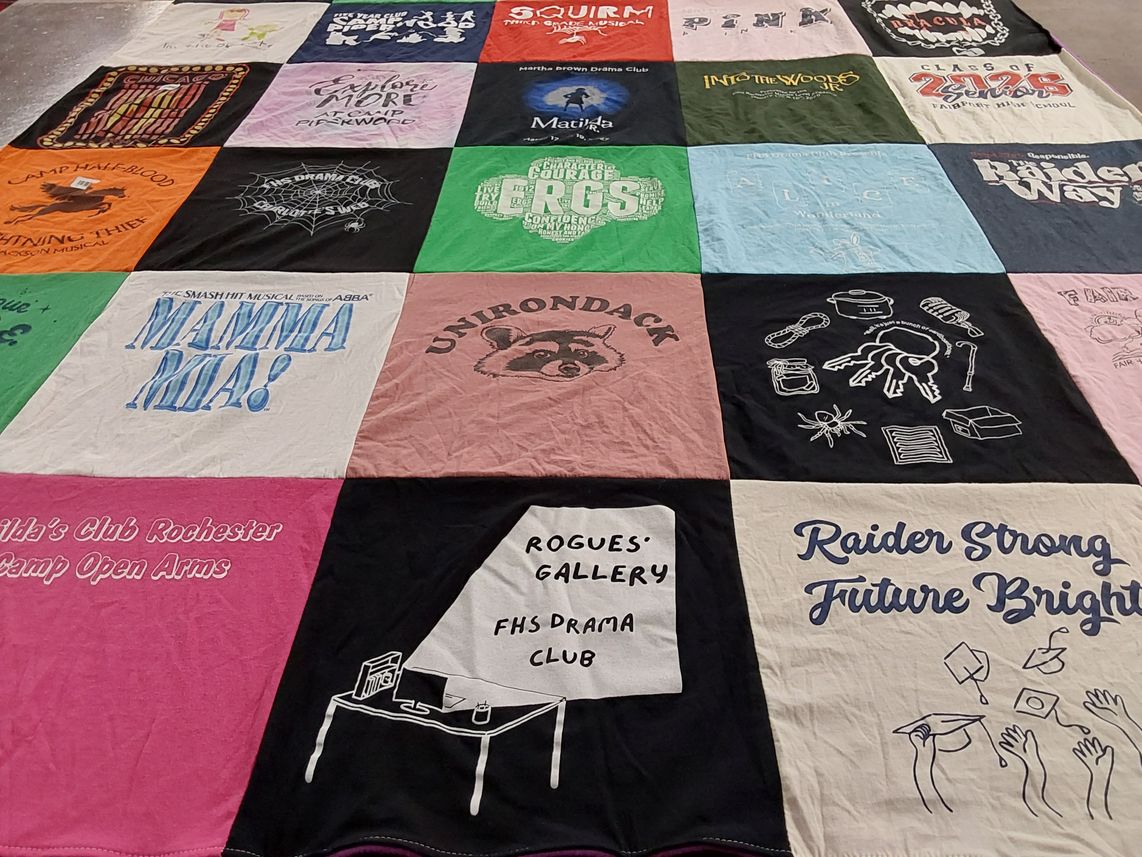 T-shirt quilt from fairport high school by Shannan from NY