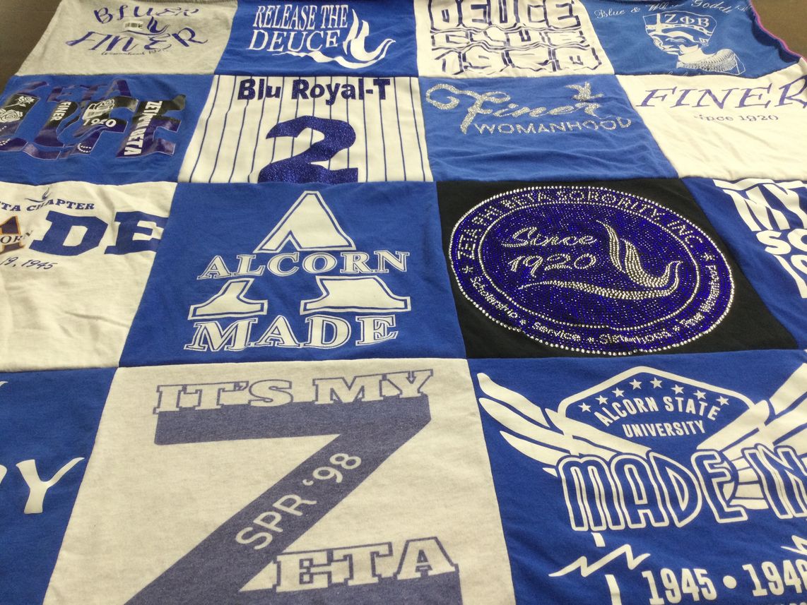 T-shirt quilt from alcorn state university by Tan from MS
