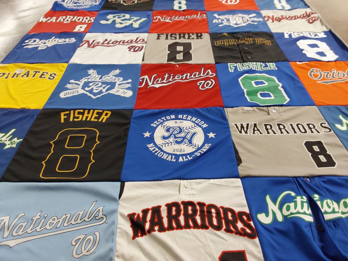 T-shirt quilt featuring warriors, nationals by Calvin from VA