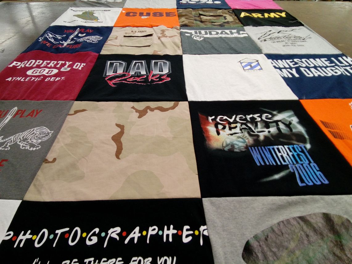 T-shirt quilt with photography themes by Edward from GA