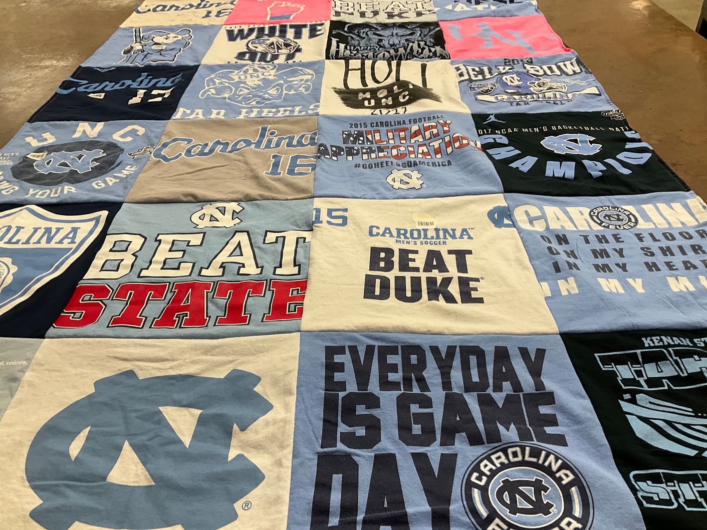 T-shirt quilt featuring unc tar heels by Bryan from NC