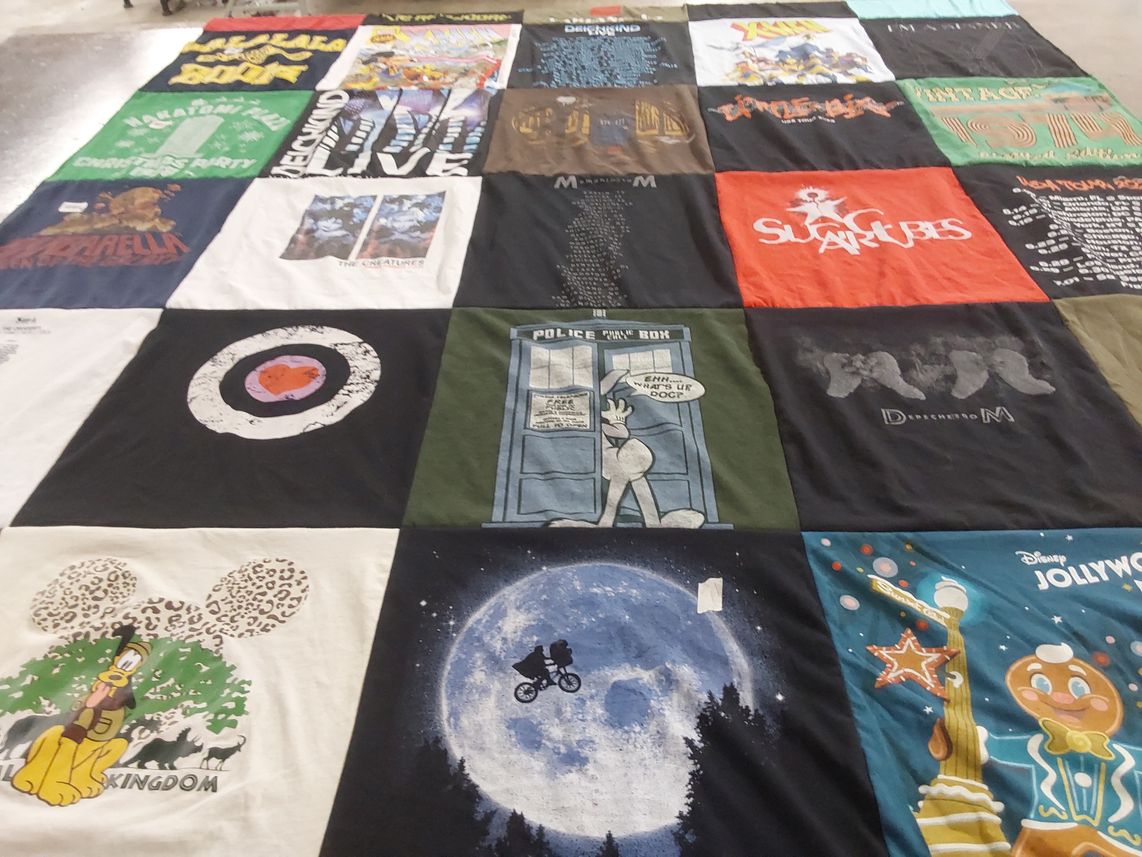 T-shirt quilt with disney, animation themes by Johnnie from LA