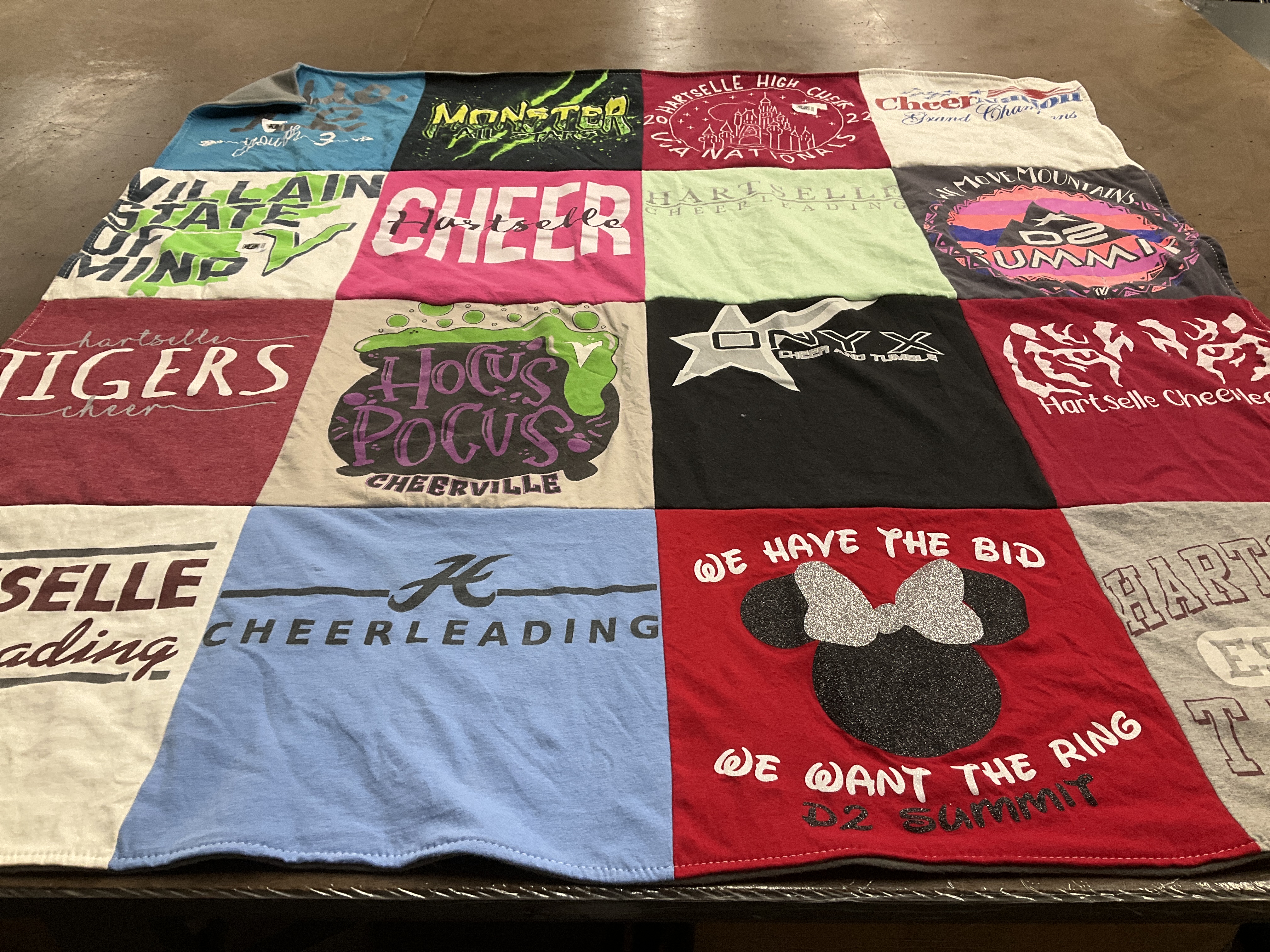 T-shirt quilt featuring hartselle tigers cheer by Brandon from AL