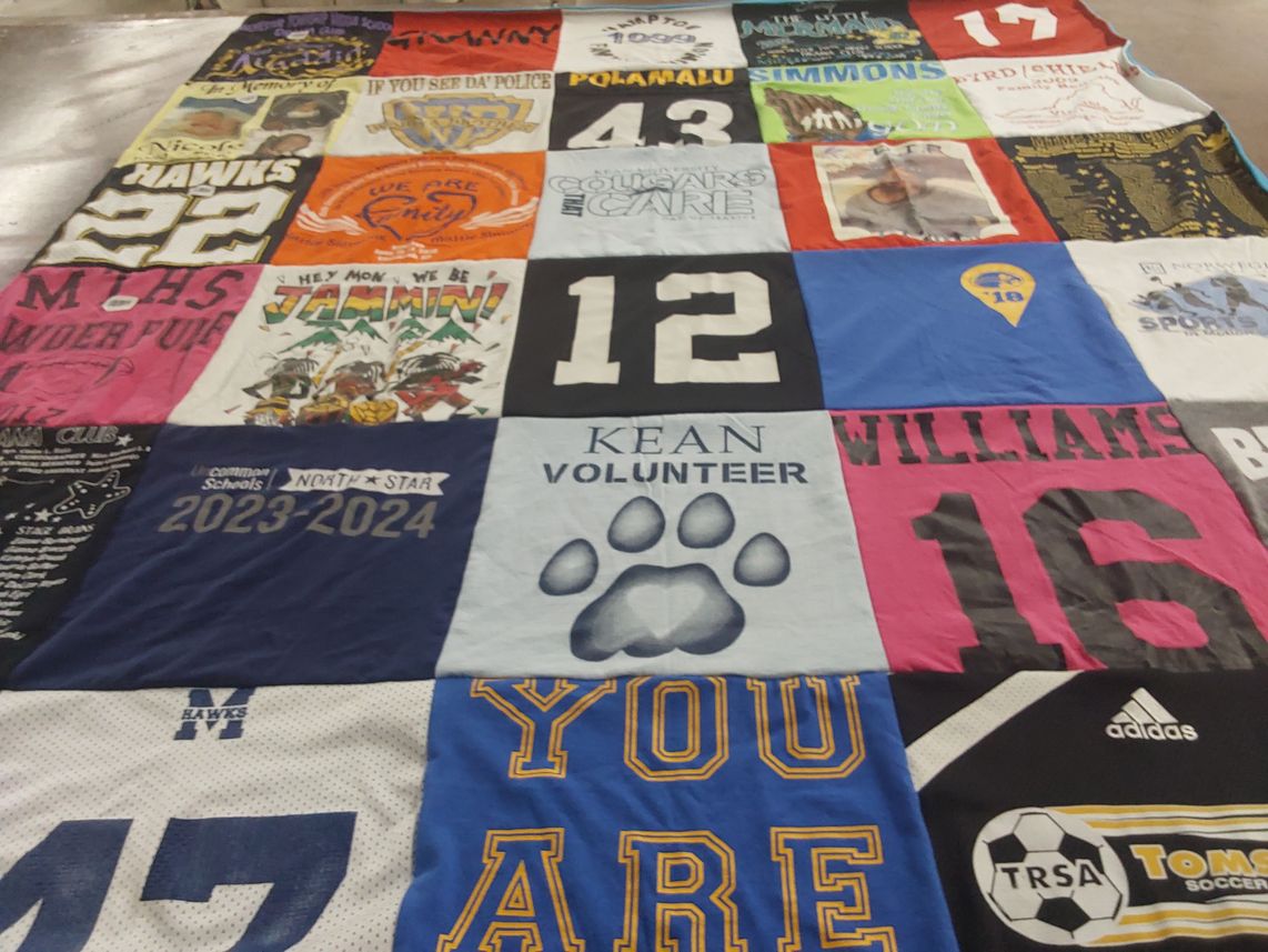 T-shirt quilt featuring hawks by Tornita from NJ