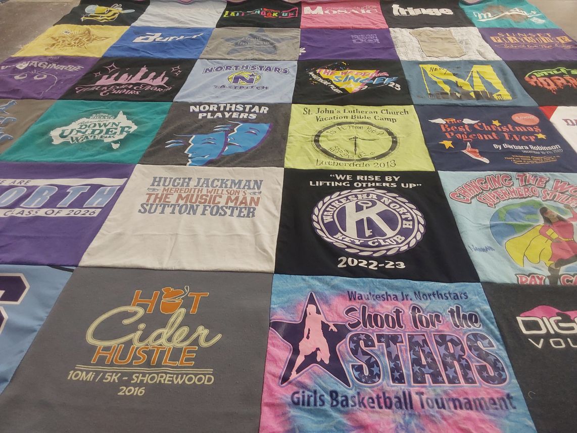T-shirt quilt featuring waukesha jr. northstars by Nicole from WI