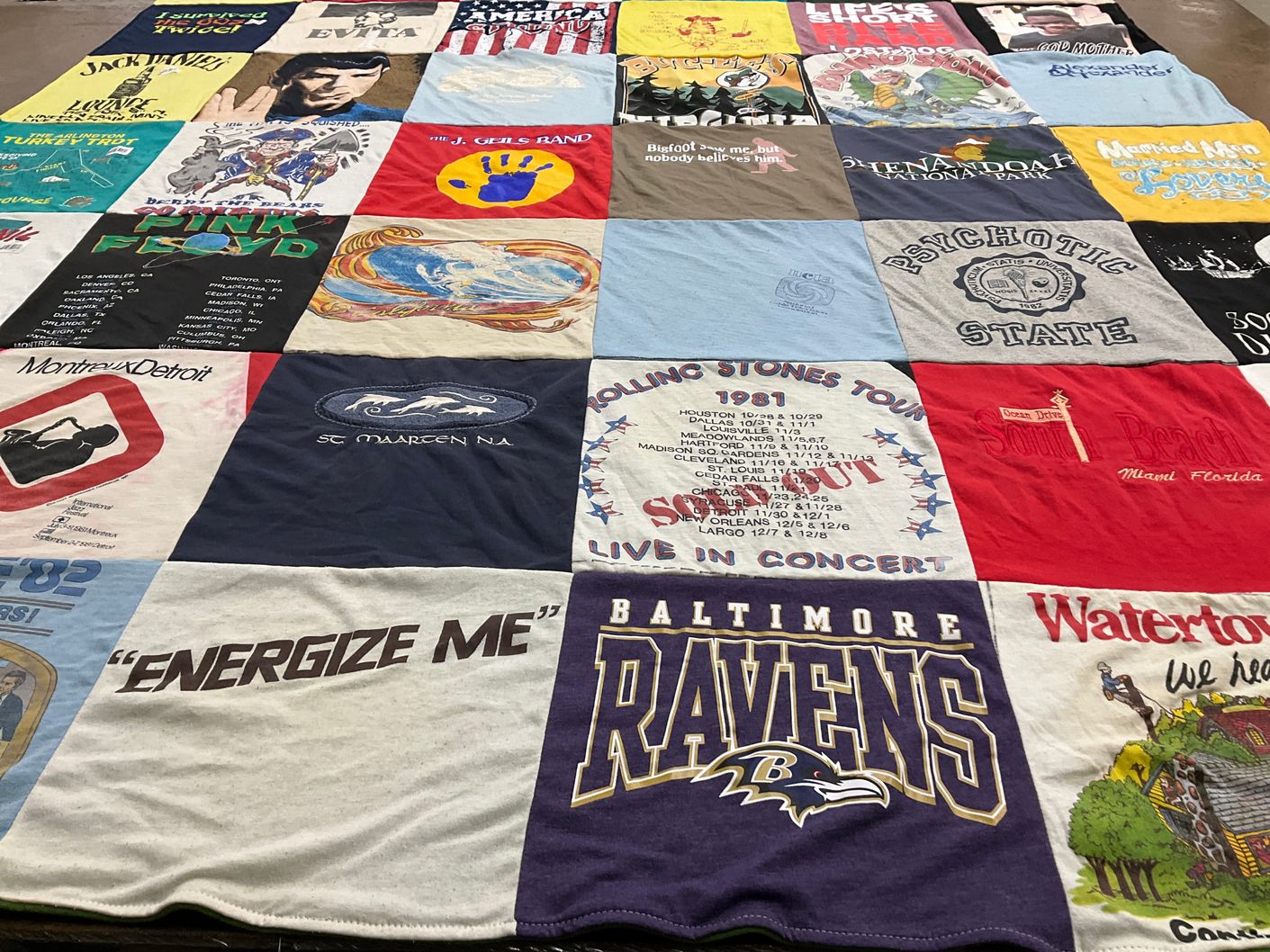 T-shirt quilt featuring baltimore ravens by Doris from VA