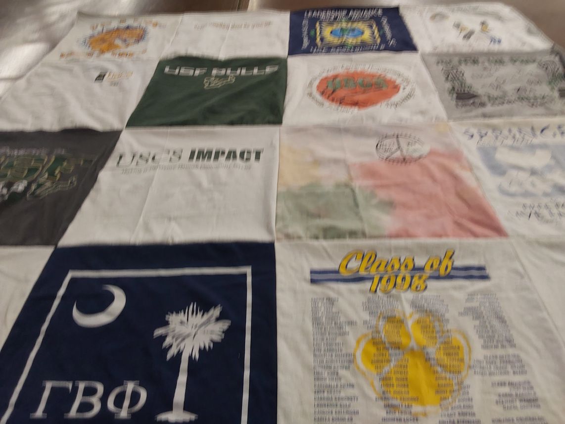 T-shirt quilt from university of south florida by Libby from FL