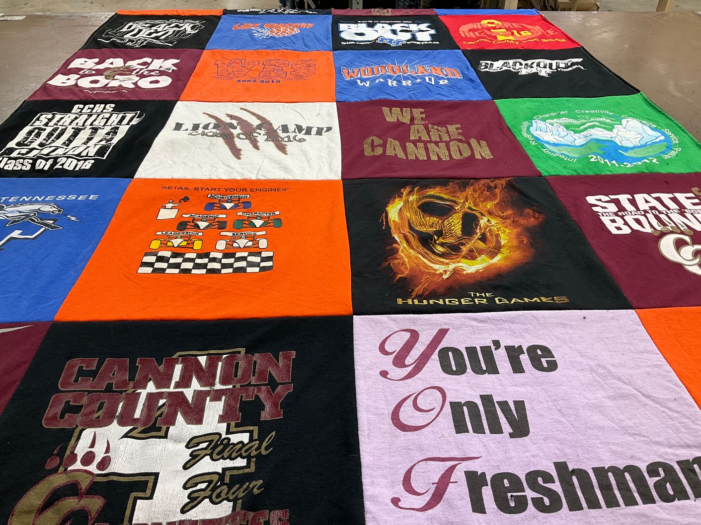 T-shirt quilt featuring woodland warriors by Chelsy from TN
