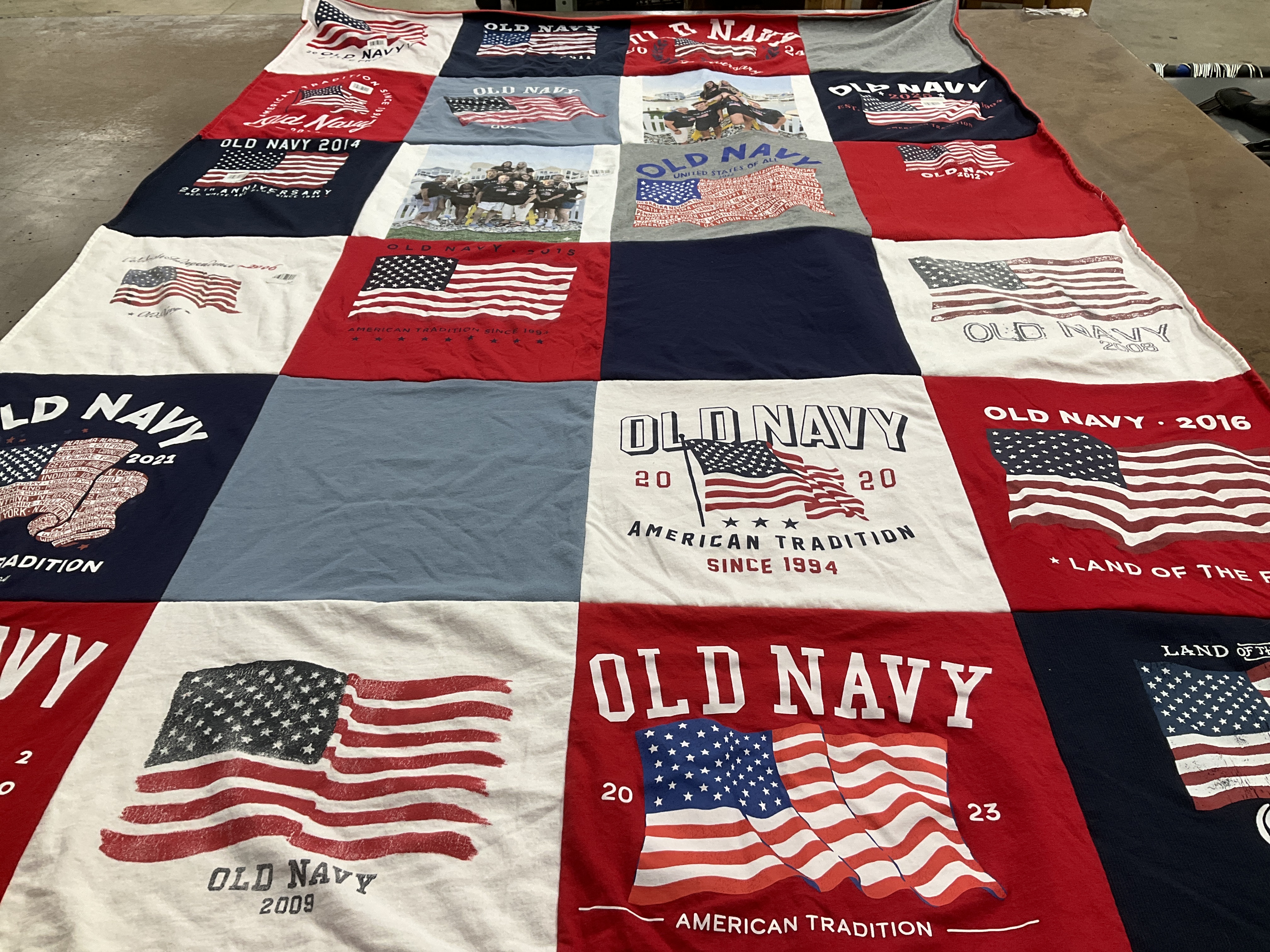 T-shirt quilt with fashion, patriotism themes by Danielle from MD