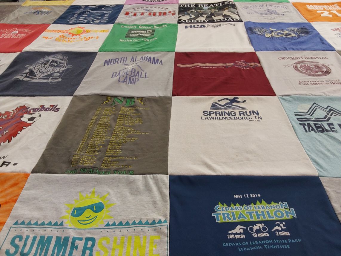 T-shirt quilt featuring fireballs by Deborah from TN