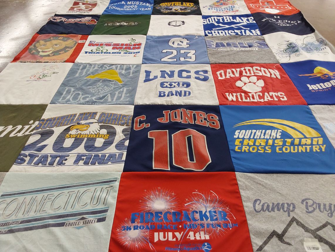 T-shirt quilt featuring southlake christian cross country team, davidson wildcats by Melody from NC