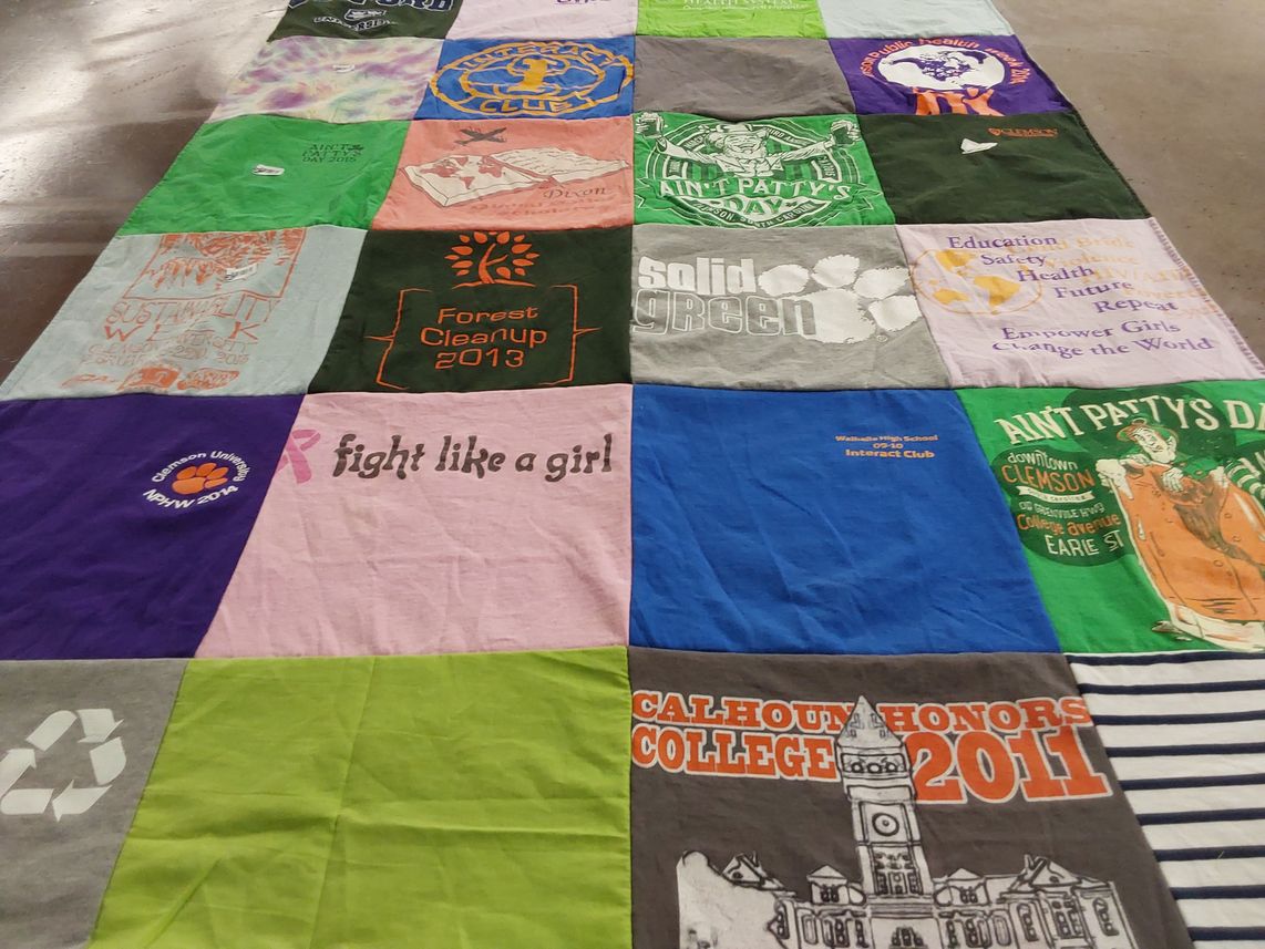 T-shirt quilt from clemson university by Sandra from SC