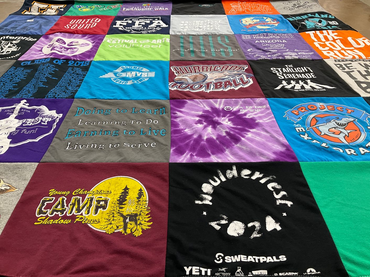 T-shirt quilt featuring hurricane football by Mary from AZ