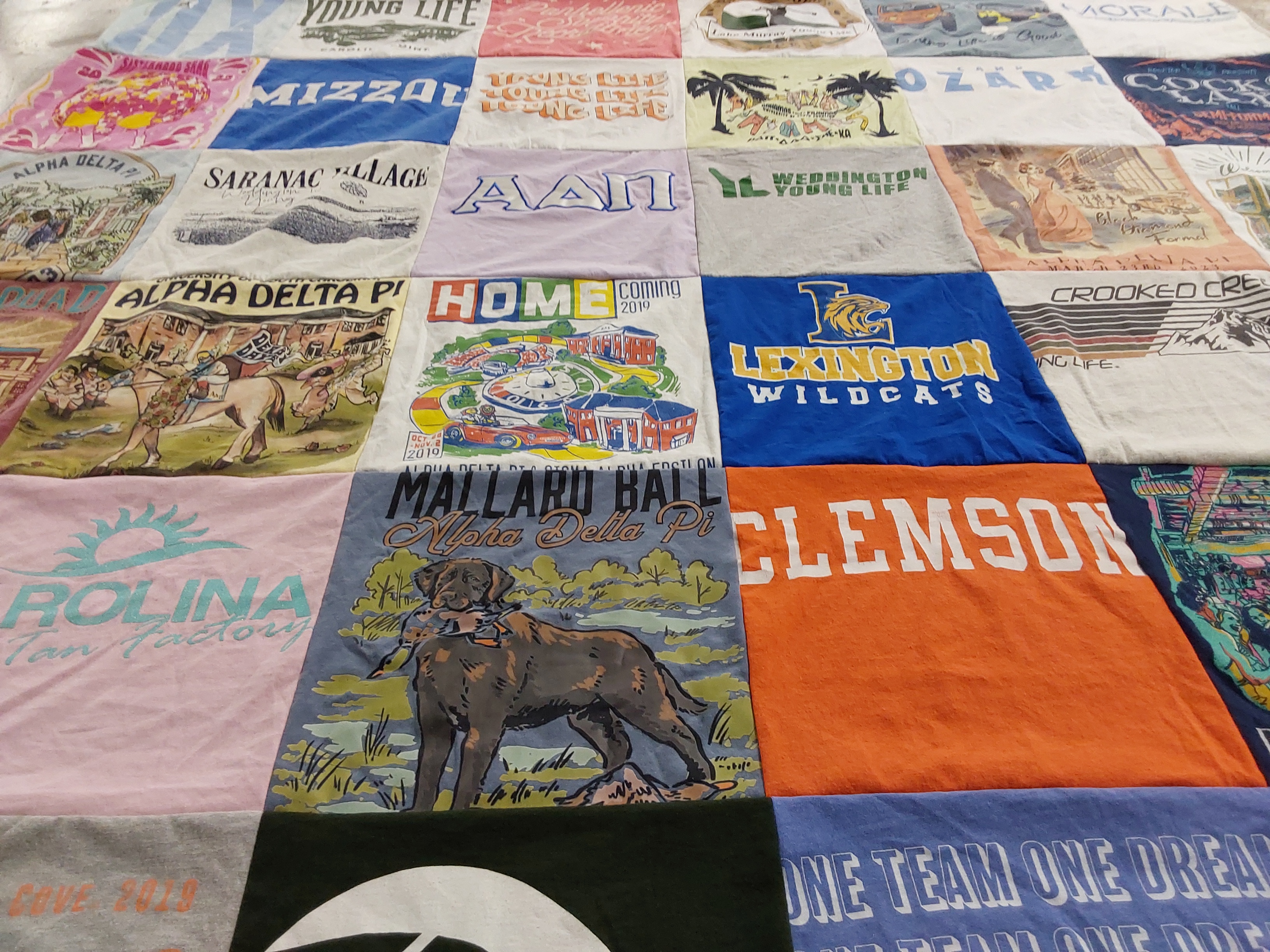 T-shirt quilt from clemson university, lexington high school by Renee from SC