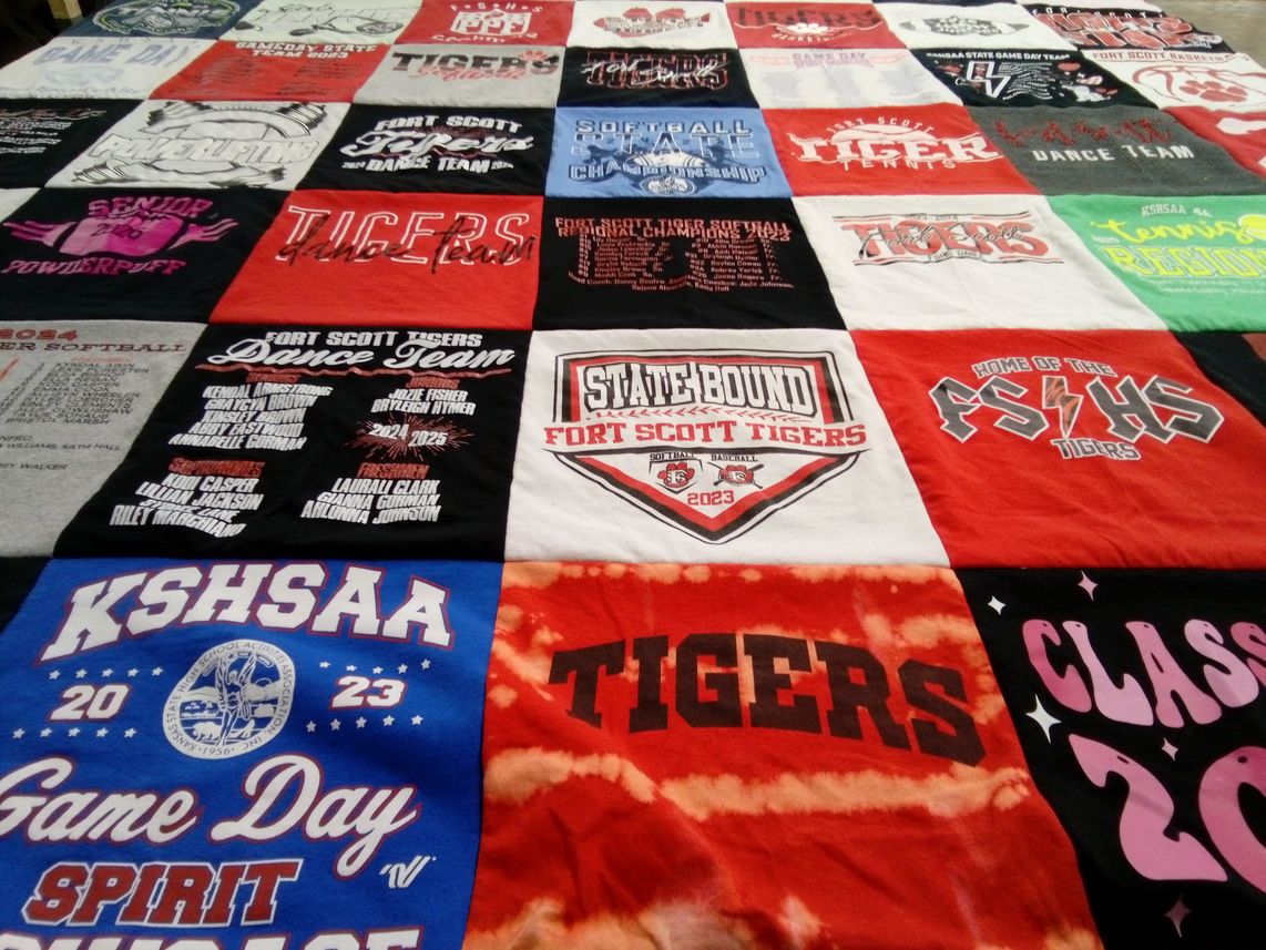 T-shirt quilt featuring fort scott tigers by Jennifer from KS