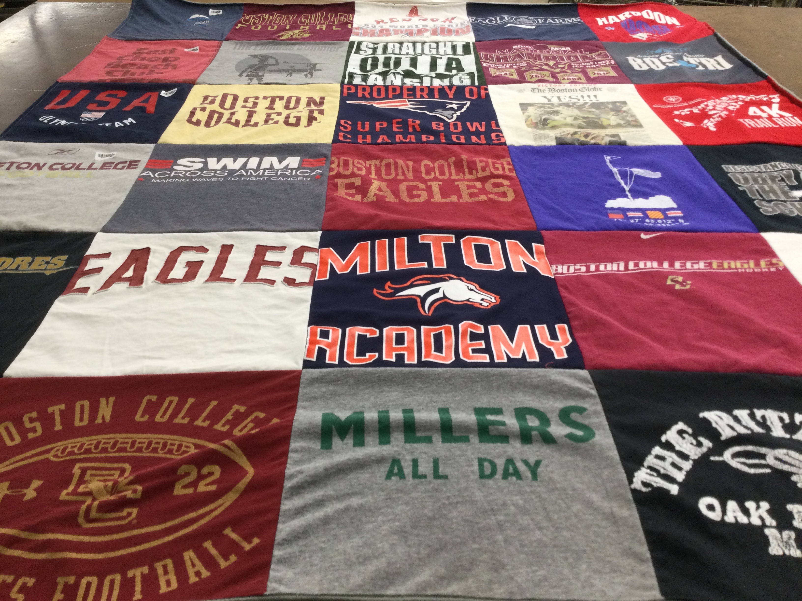 T-shirt quilt featuring boston college eagles by Edward from MA