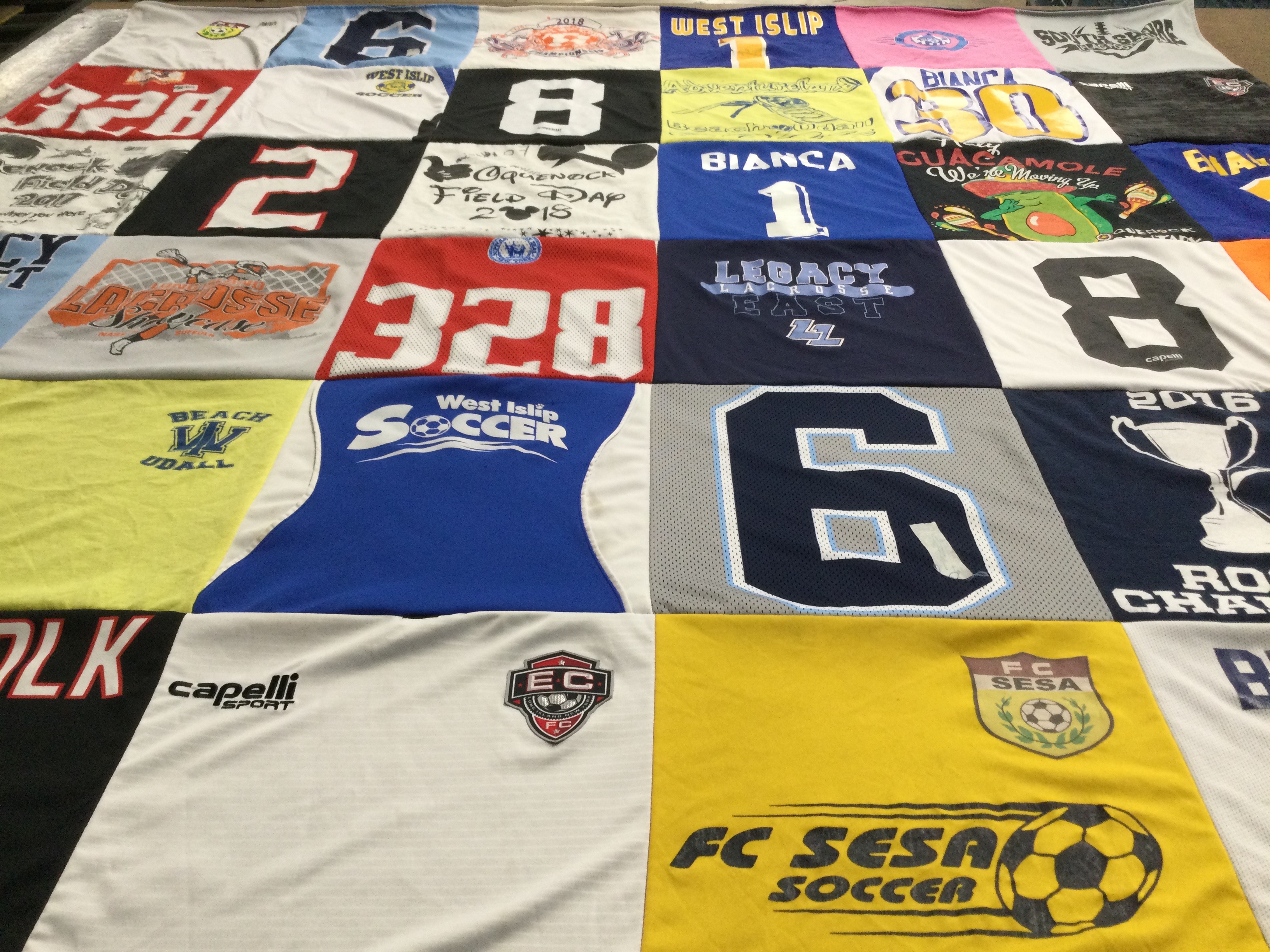 T-shirt quilt featuring west islip soccer by Stephanie from NY