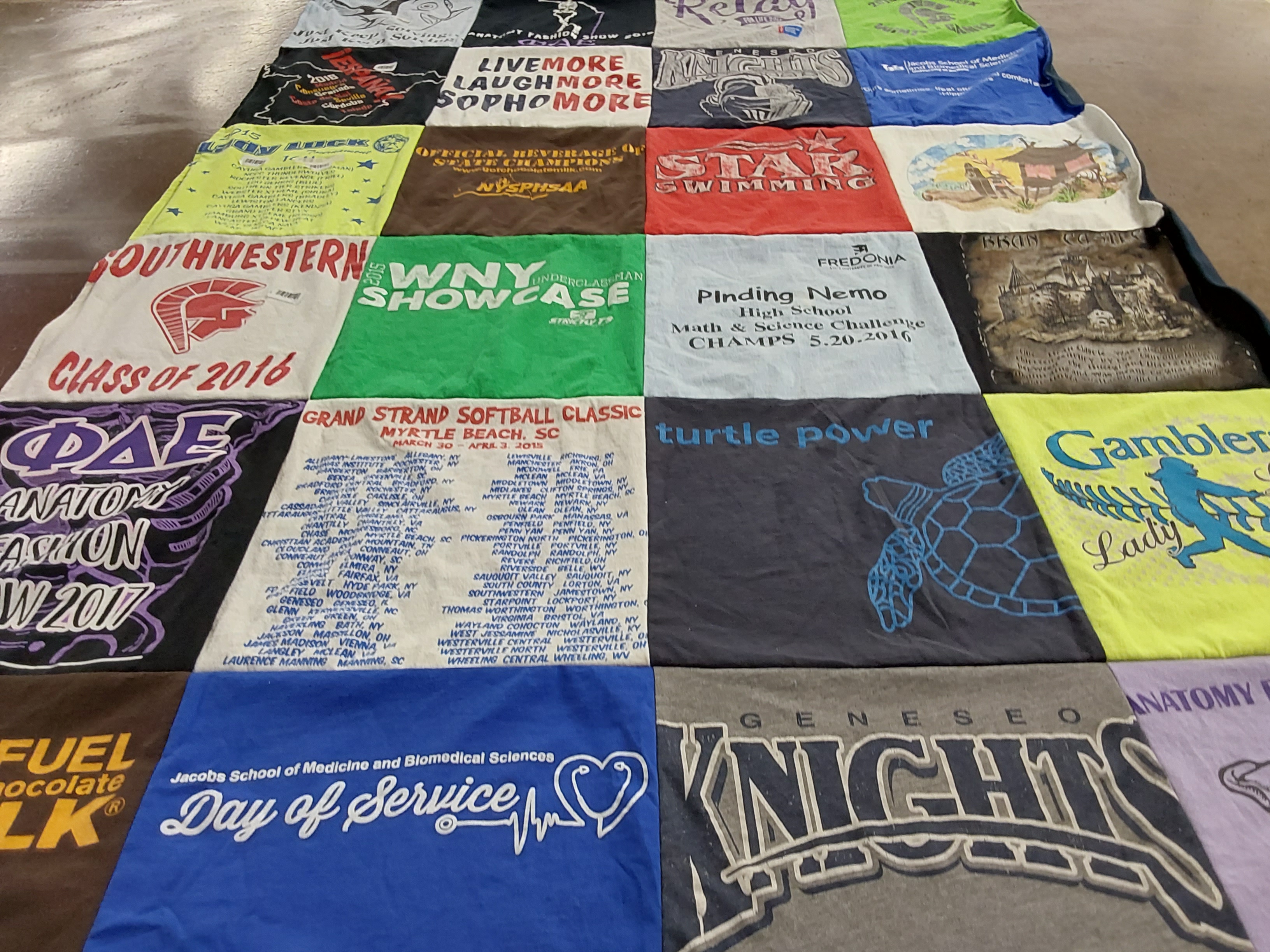 T-shirt quilt featuring geneseo knights by Anne from NY