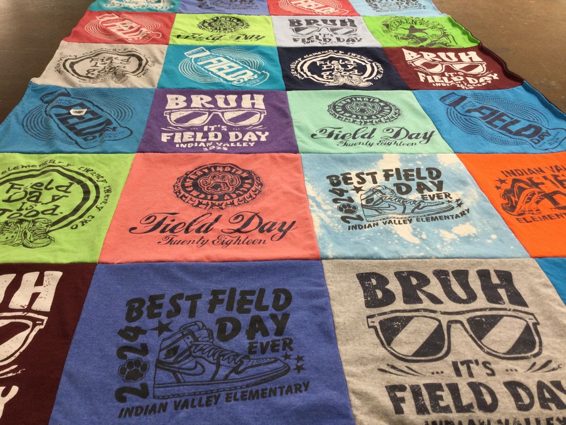 T-shirt quilt from indian valley elementary by Erin from PA