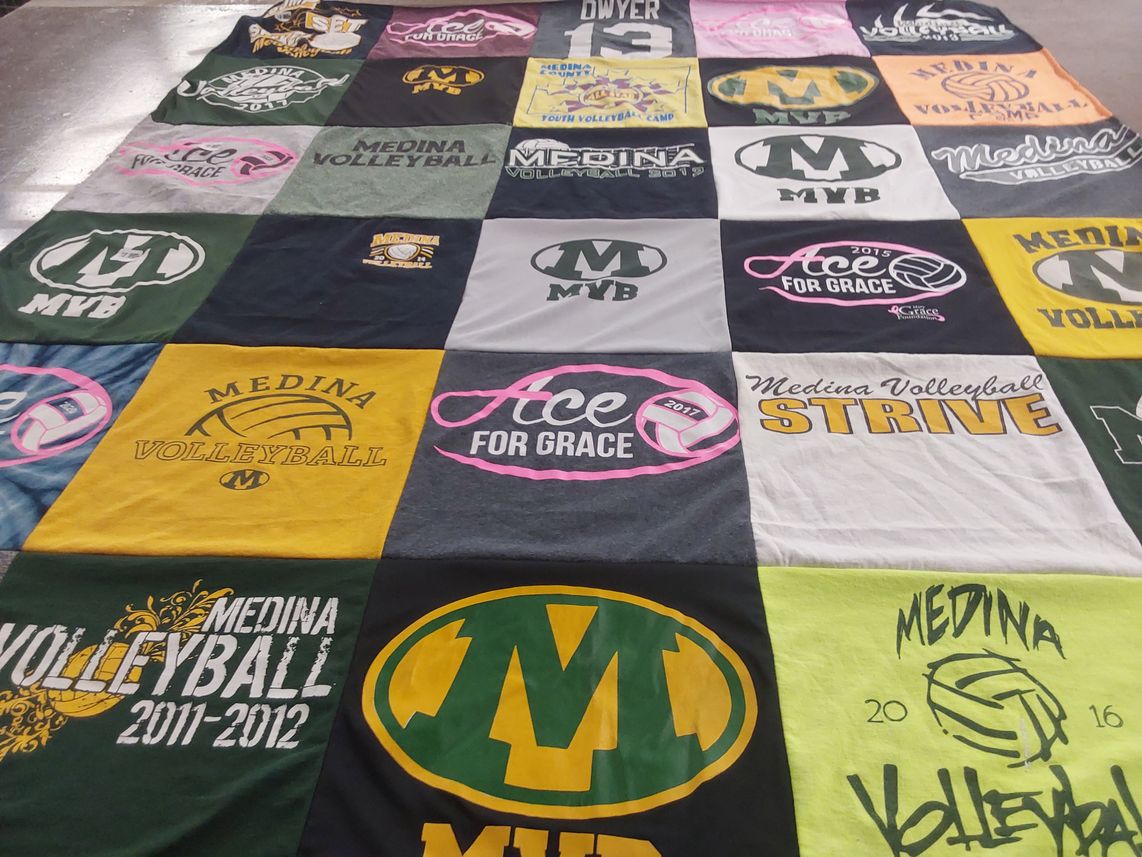 T-shirt quilt featuring medina volleyball by JILL from IA