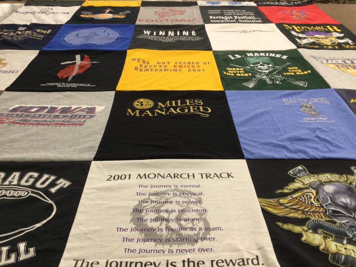 T-shirt quilt featuring u.s. marines by Dani from IA