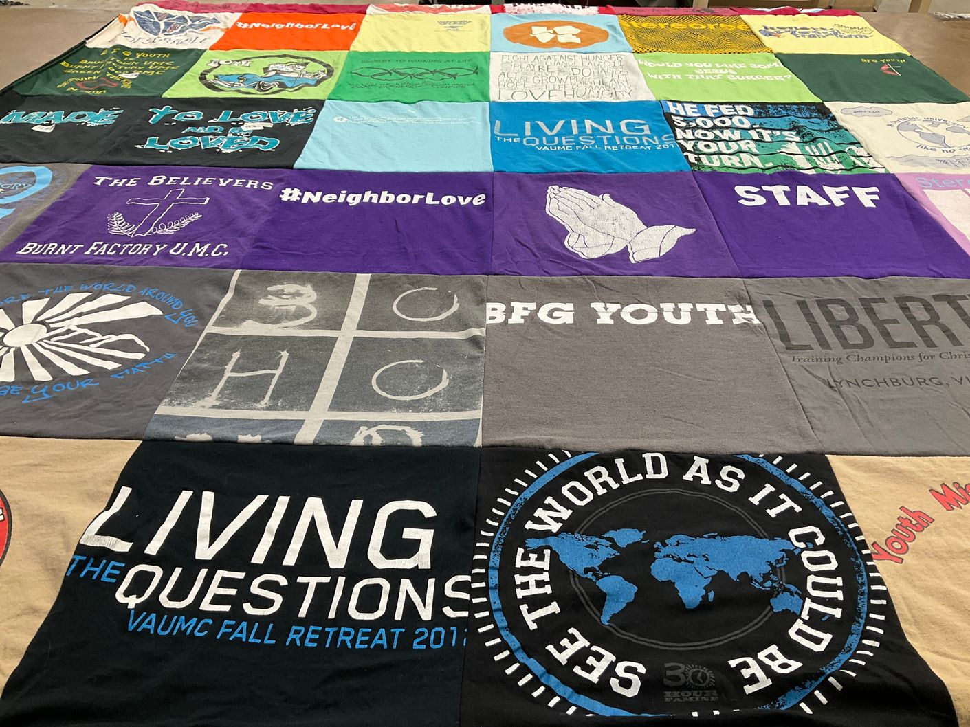 T-shirt quilt from liberty university by Casey from TN