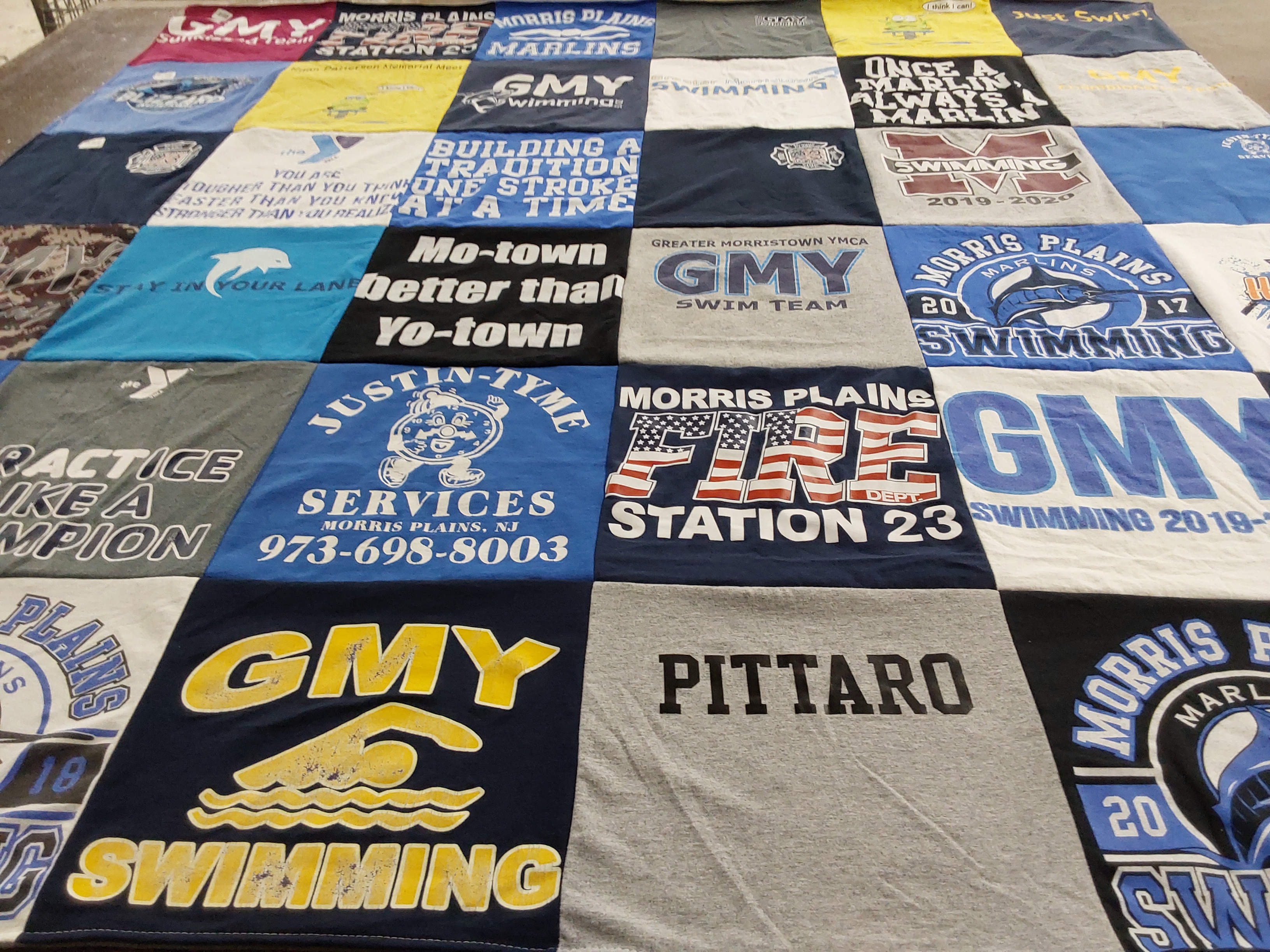 T-shirt quilt featuring morris plains marlins by Alison from NJ
