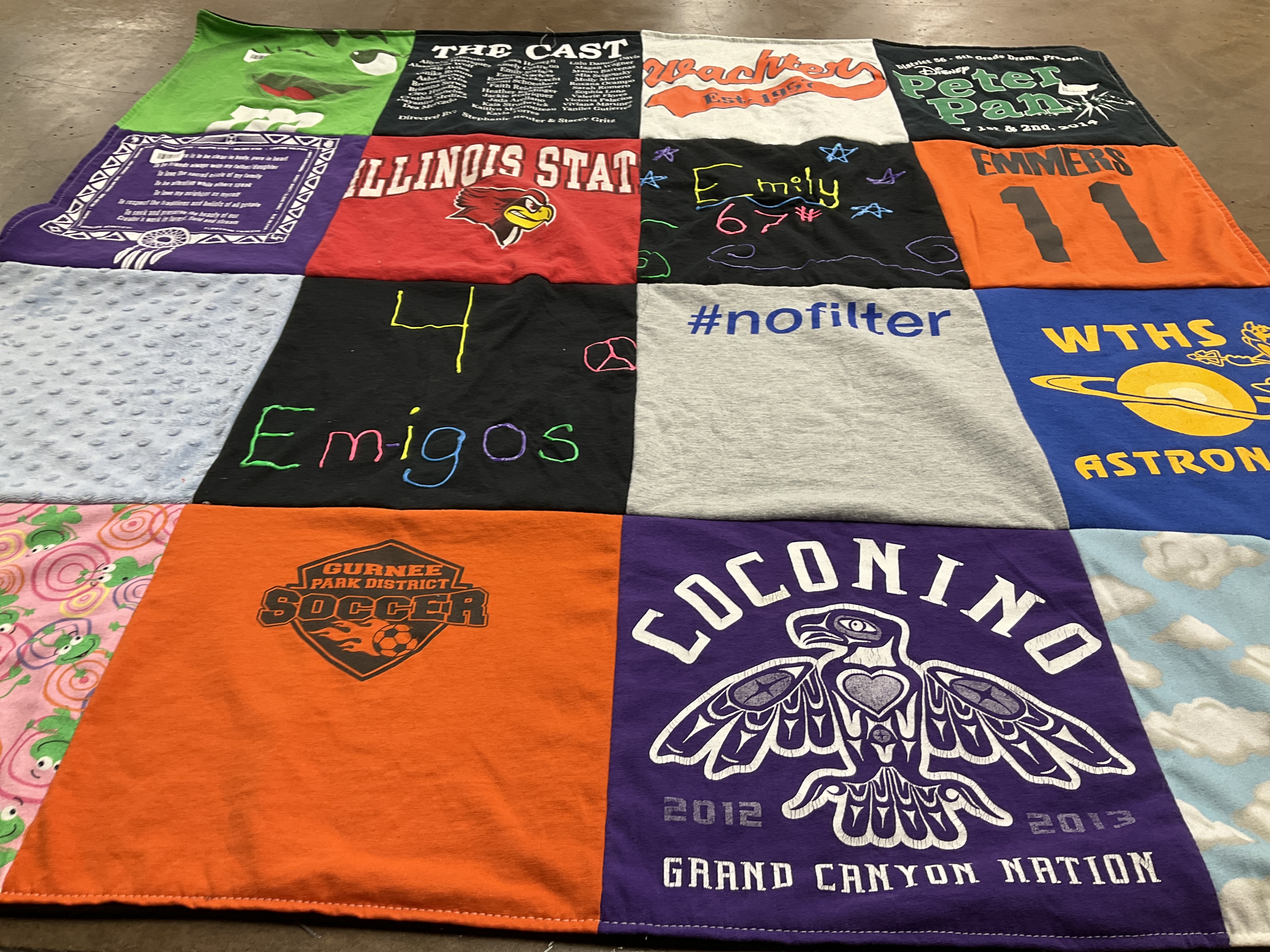 T-shirt quilt featuring gurnee park district soccer by Stacy from IL