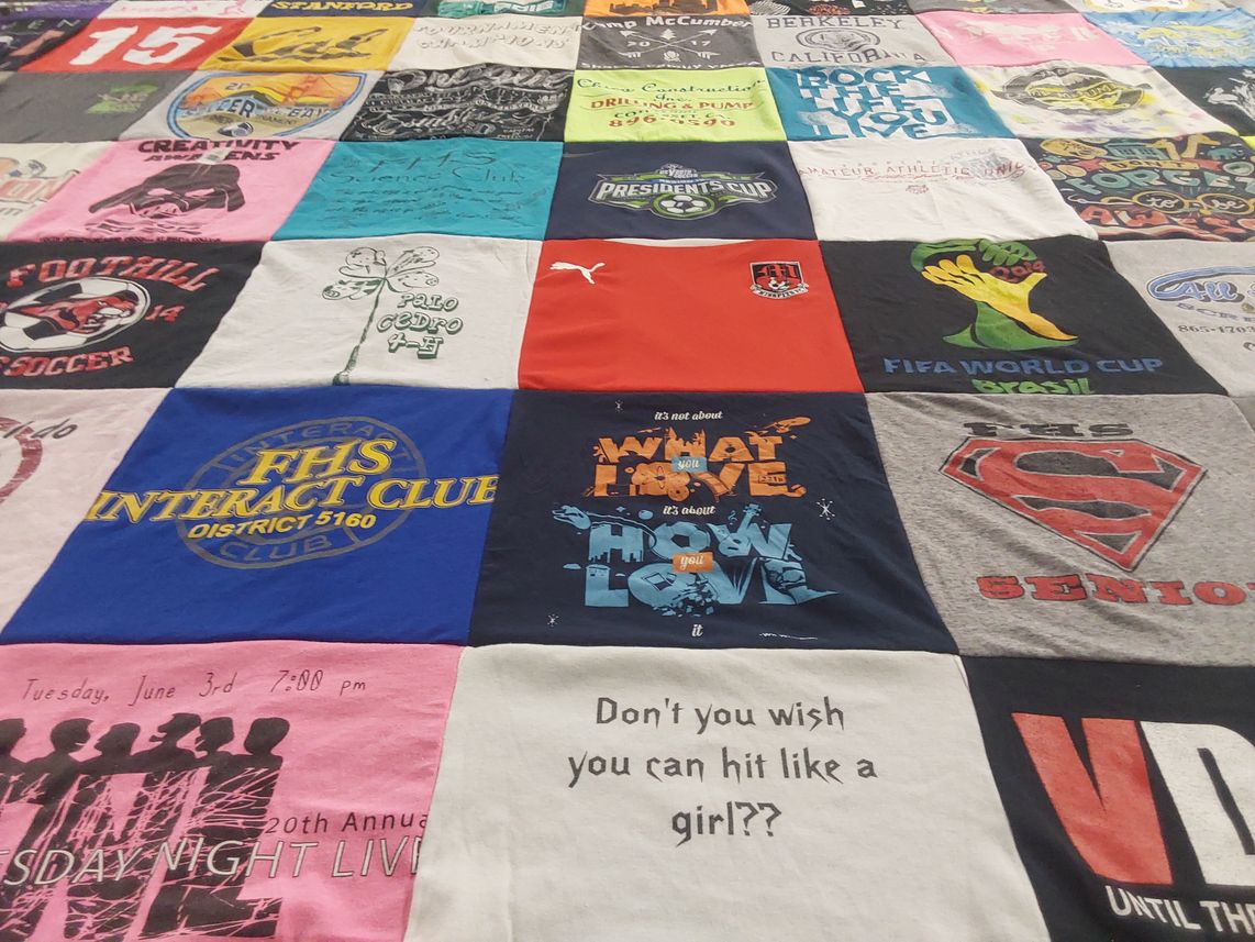 T-shirt quilt from foothill high school by Jenna from CA