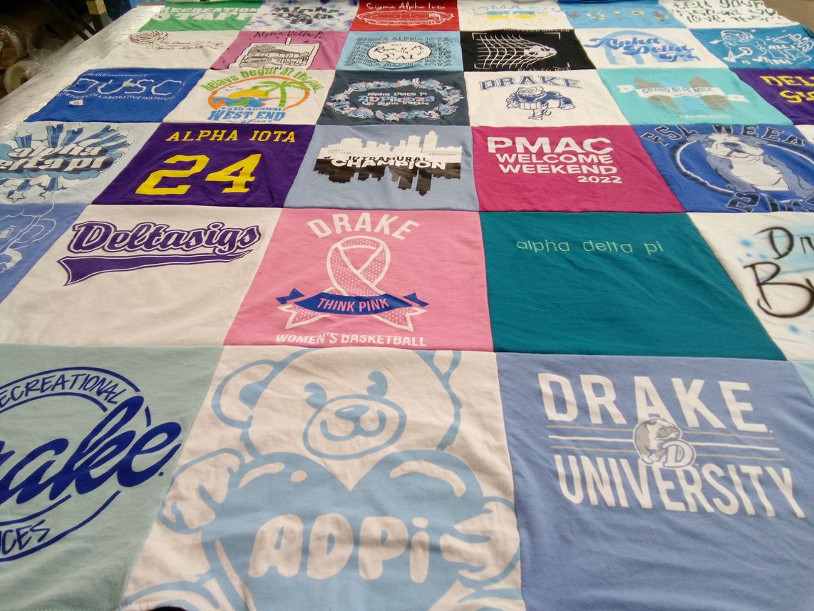 T-shirt quilt from drake university by Suzy from IA