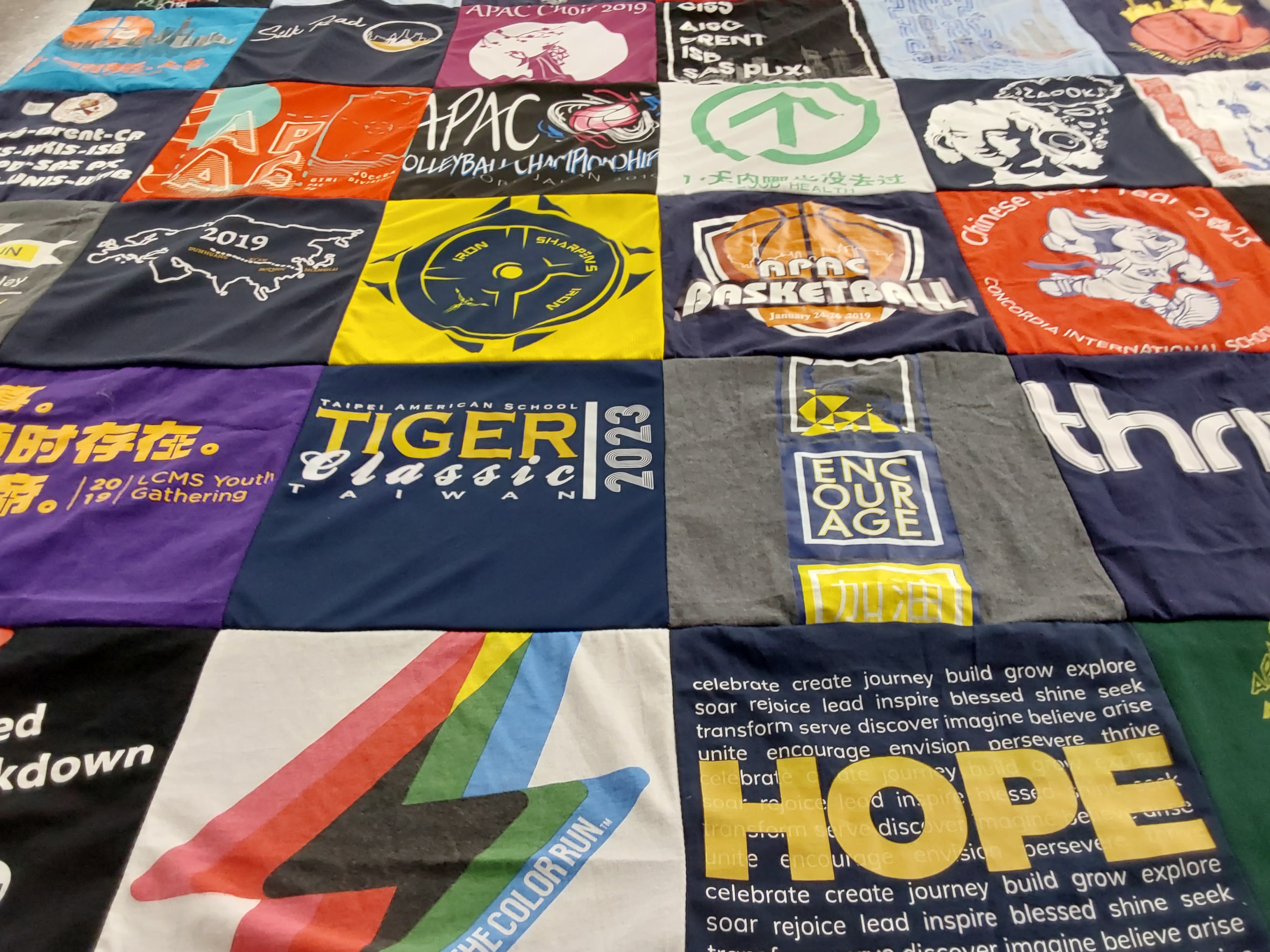 T-shirt quilt featuring apac basketball by Jennifer from CA