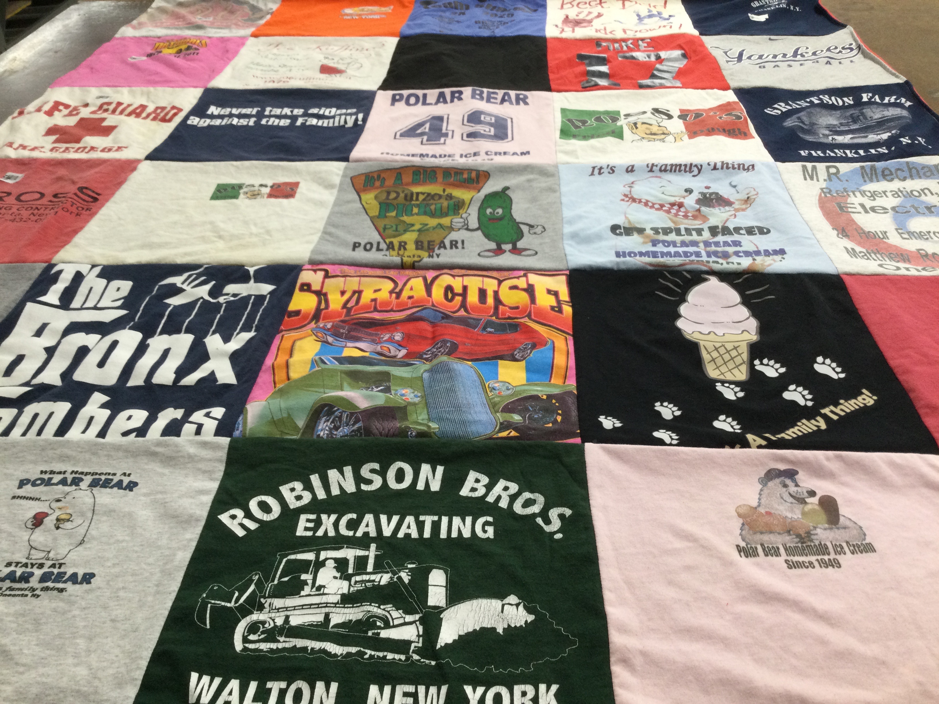 T-shirt quilt featuring yankees, bronx bombers by Heather from NY