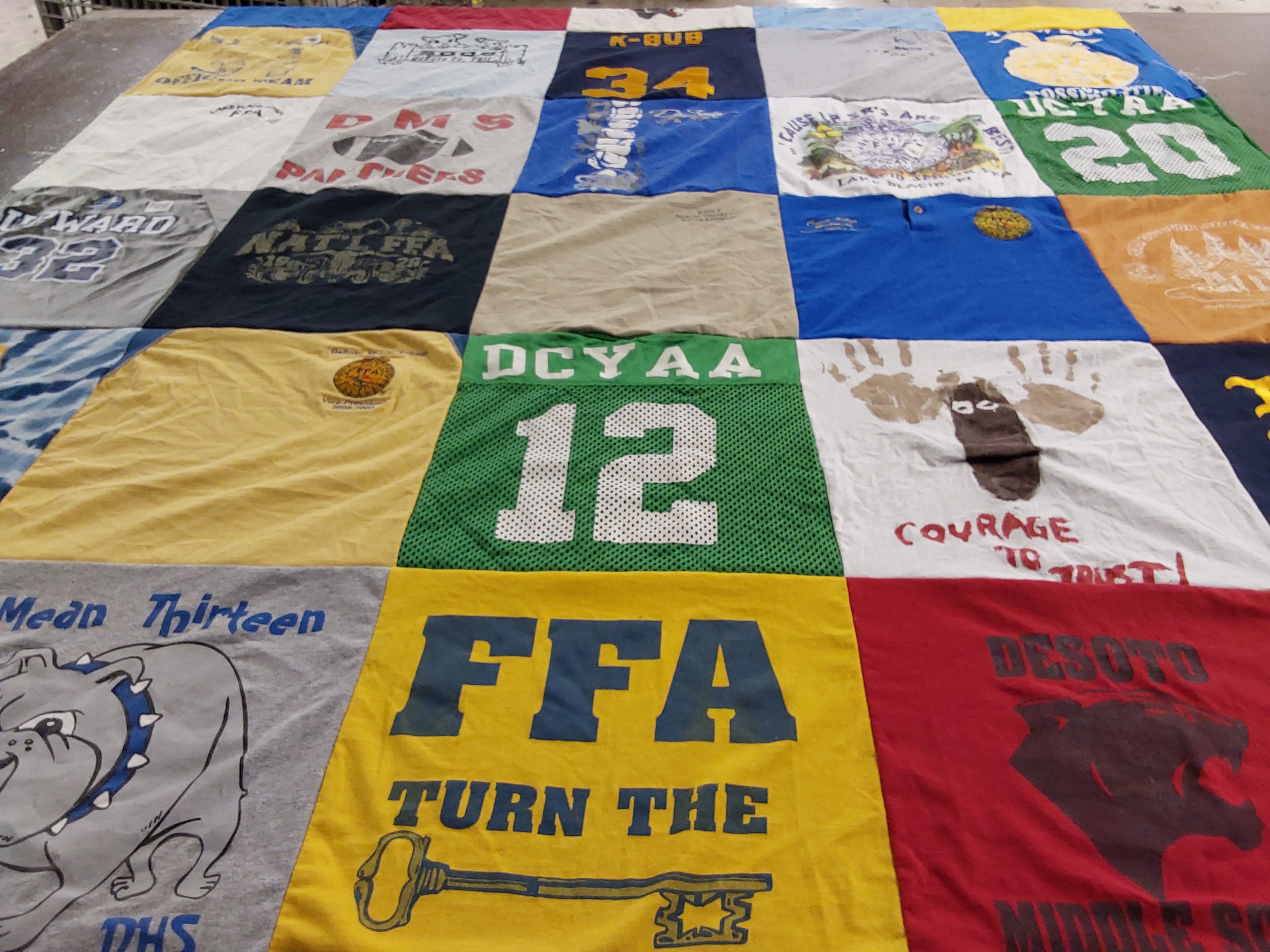 T-shirt quilt from desoto middle school by kay from FL
