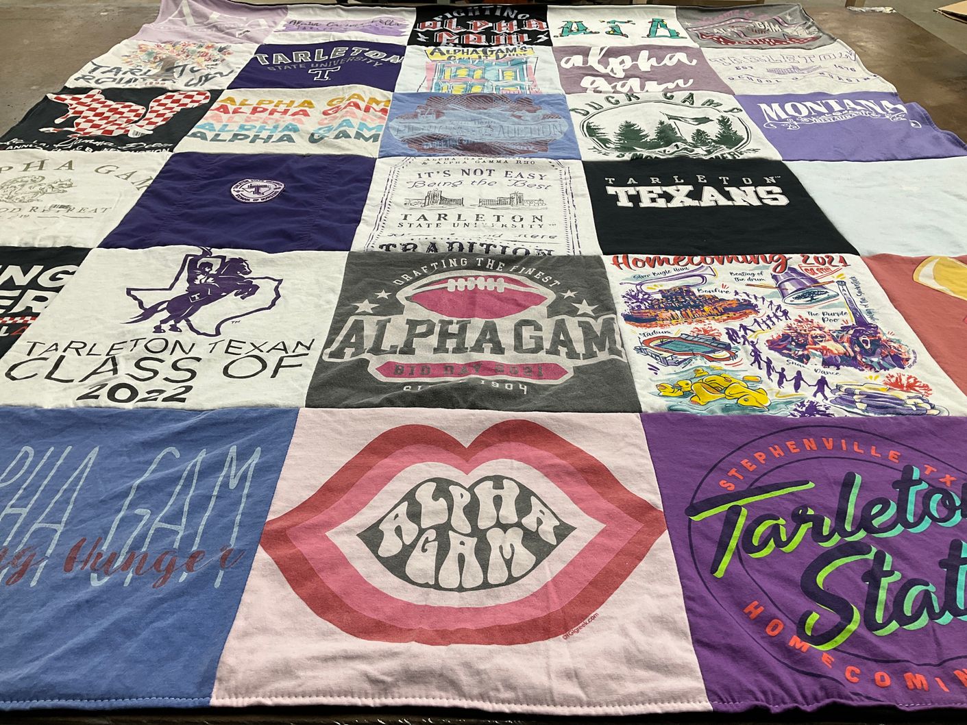 T-shirt quilt featuring tarleton texans by Suzanne from TX
