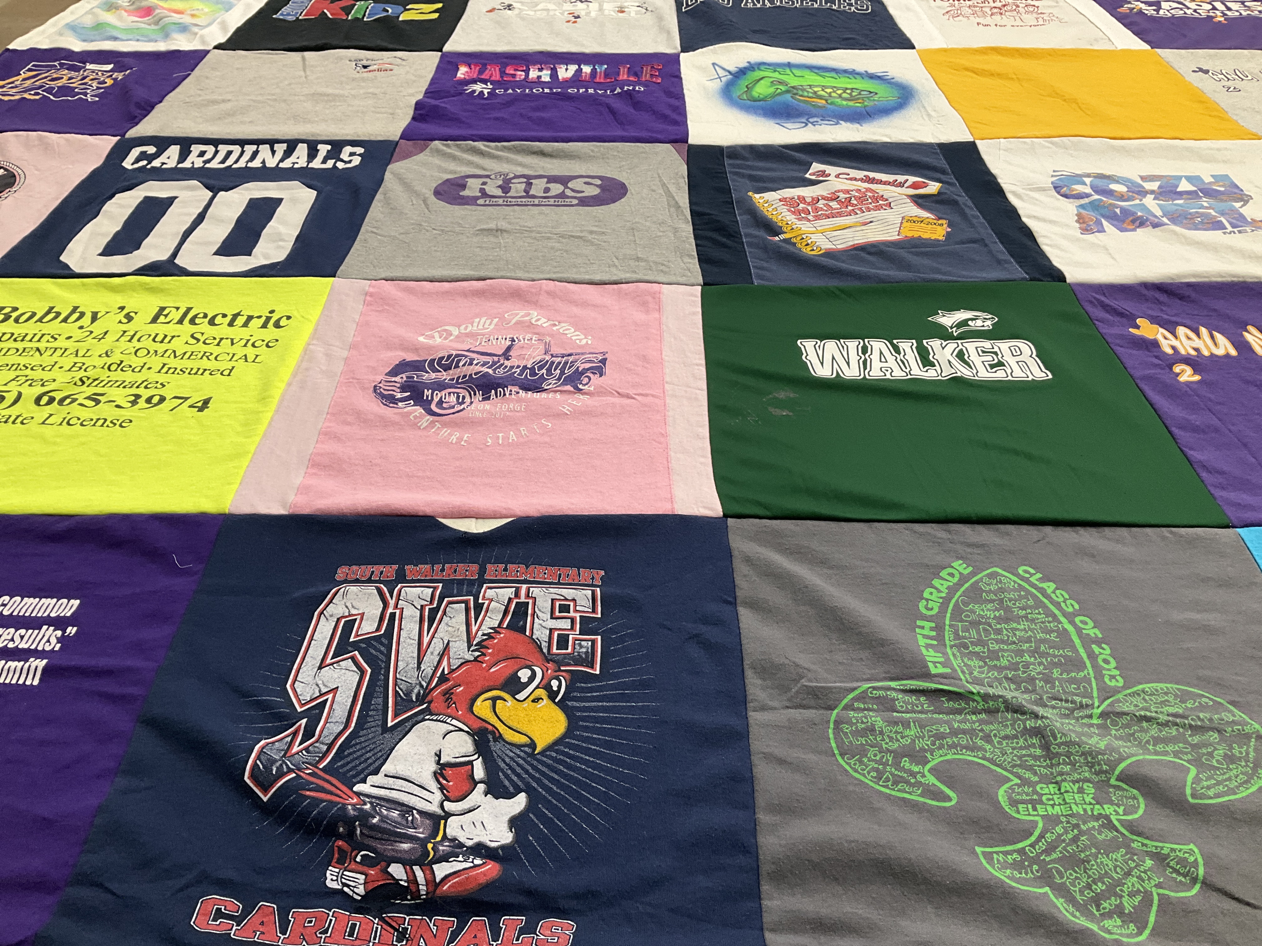T-shirt quilt featuring cardinals by Amanda from LA