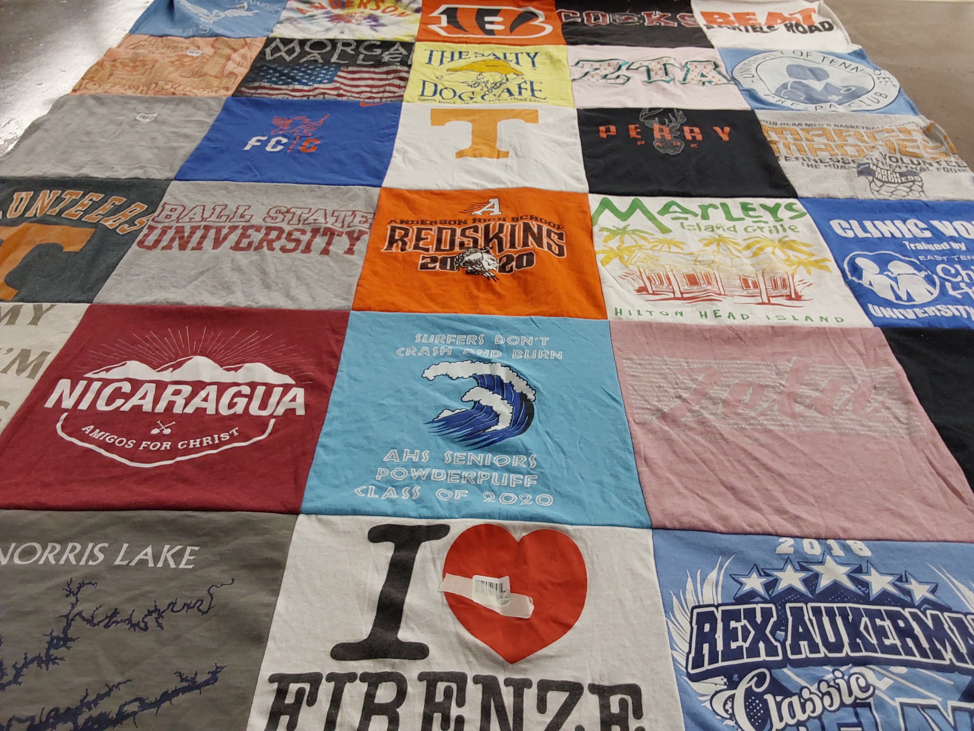 T-shirt quilt featuring anderson high school redskins by Kendra from KY
