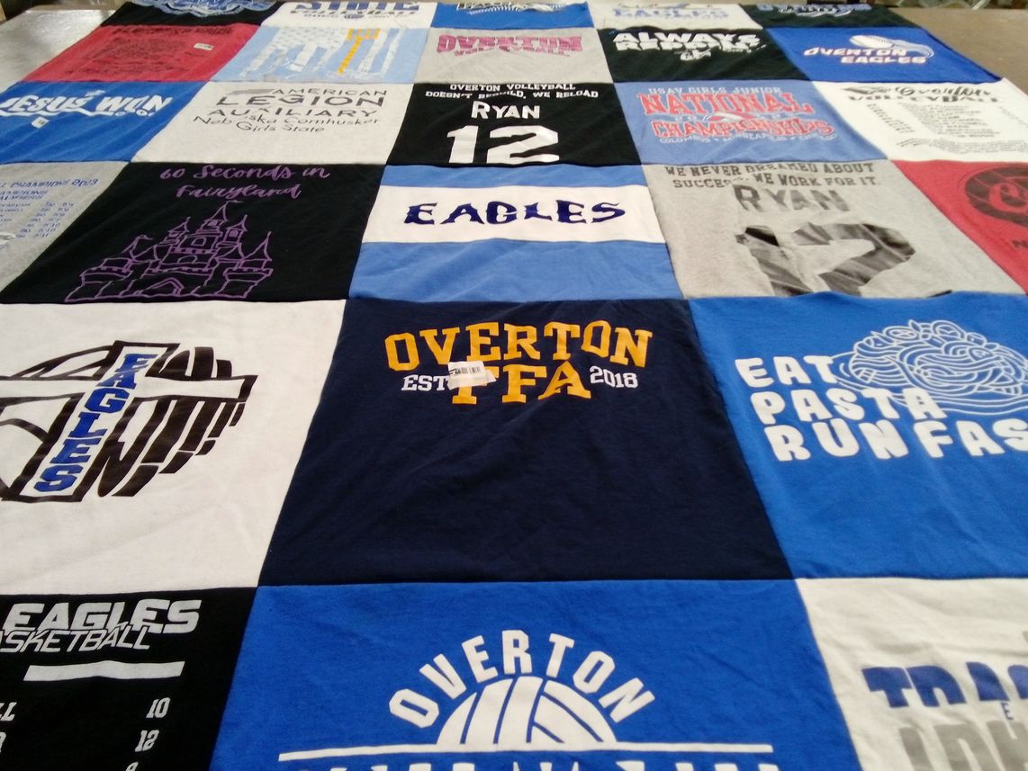 T-shirt quilt featuring overton eagles basketball by Dean from NE