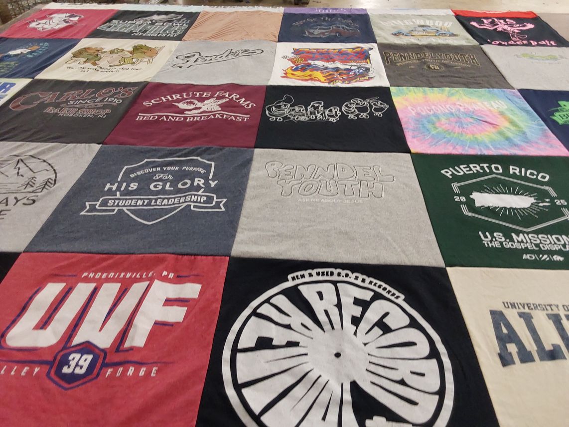 T-shirt quilt from university of valley forge by Jessica from OH