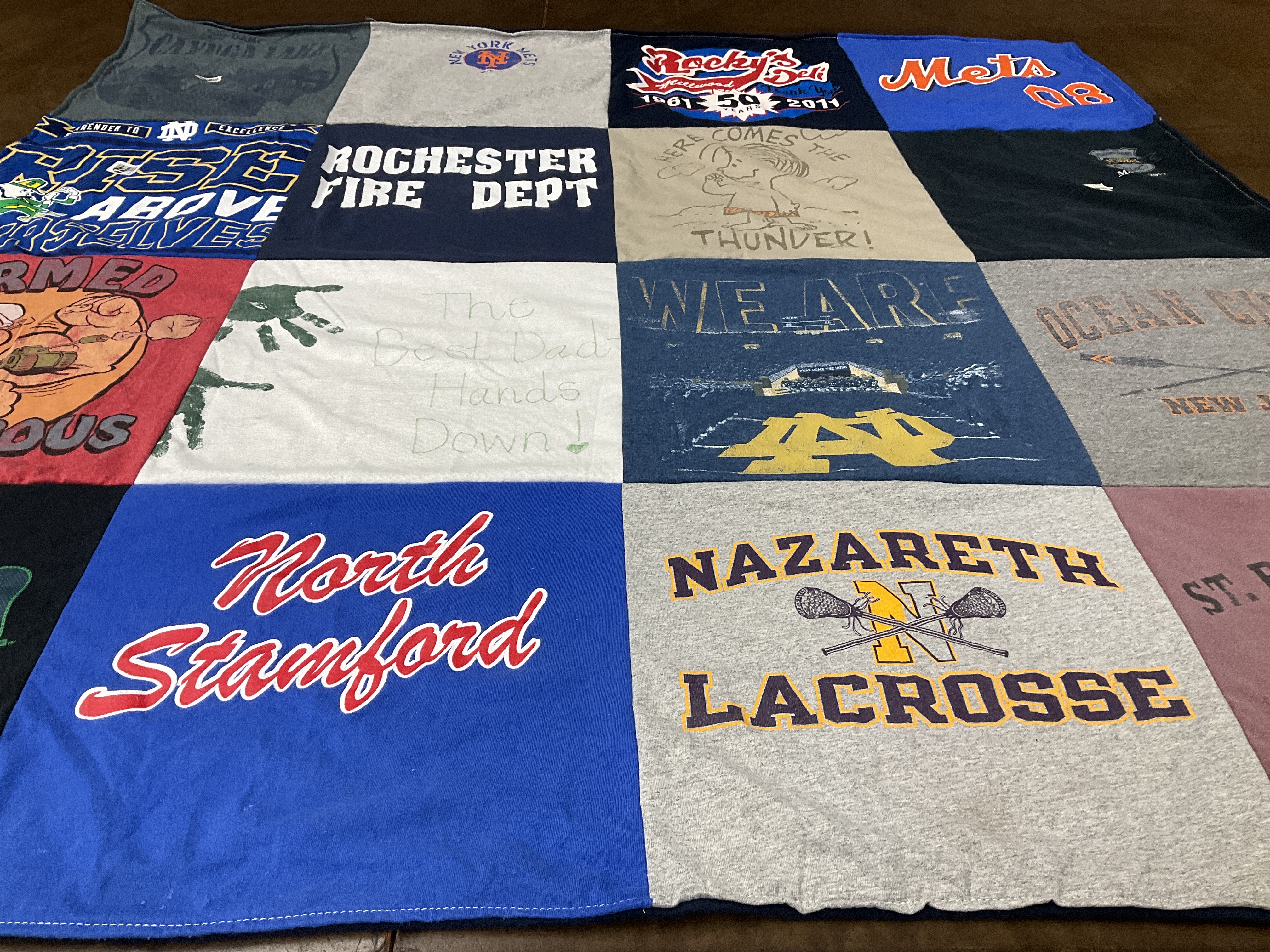 T-shirt quilt featuring nazareth lacrosse, ocean city high school by Seamus from CT
