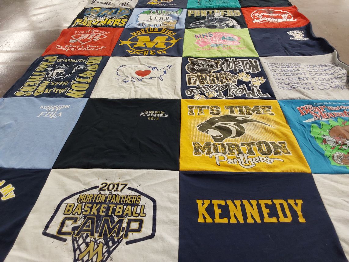T-shirt quilt featuring morton panthers by Nicole from MS