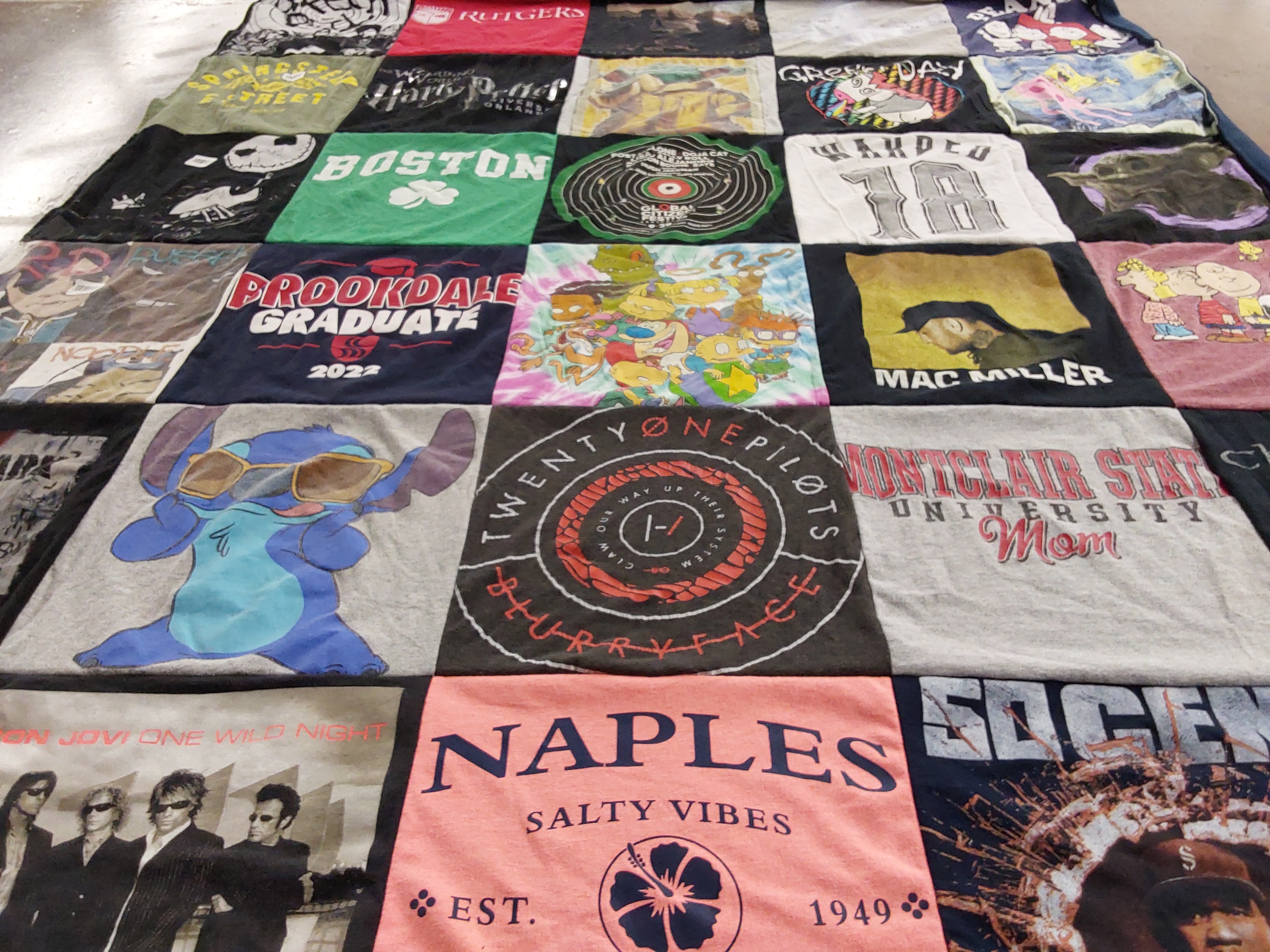 T-shirt quilt from montclair state university by Patricia from NJ