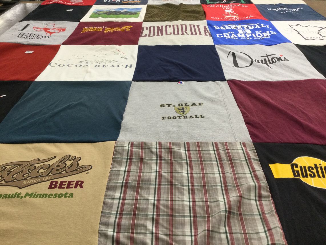 T-shirt quilt featuring st, olaf football by Sara from MN