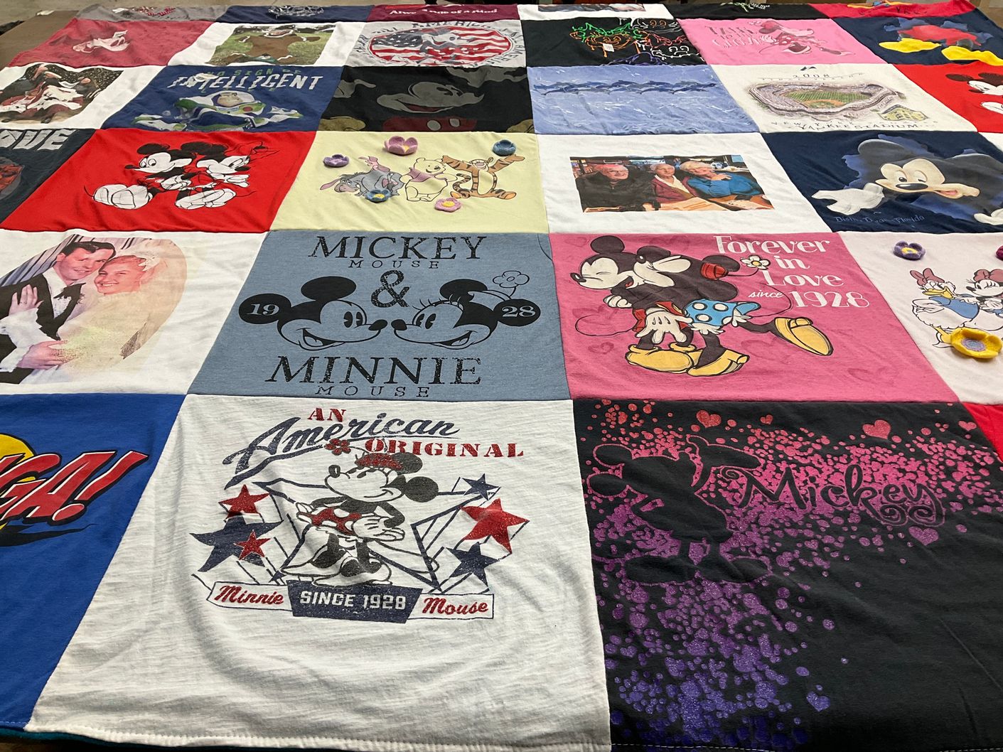 T-shirt quilt with disney, animation themes by Harold from NJ