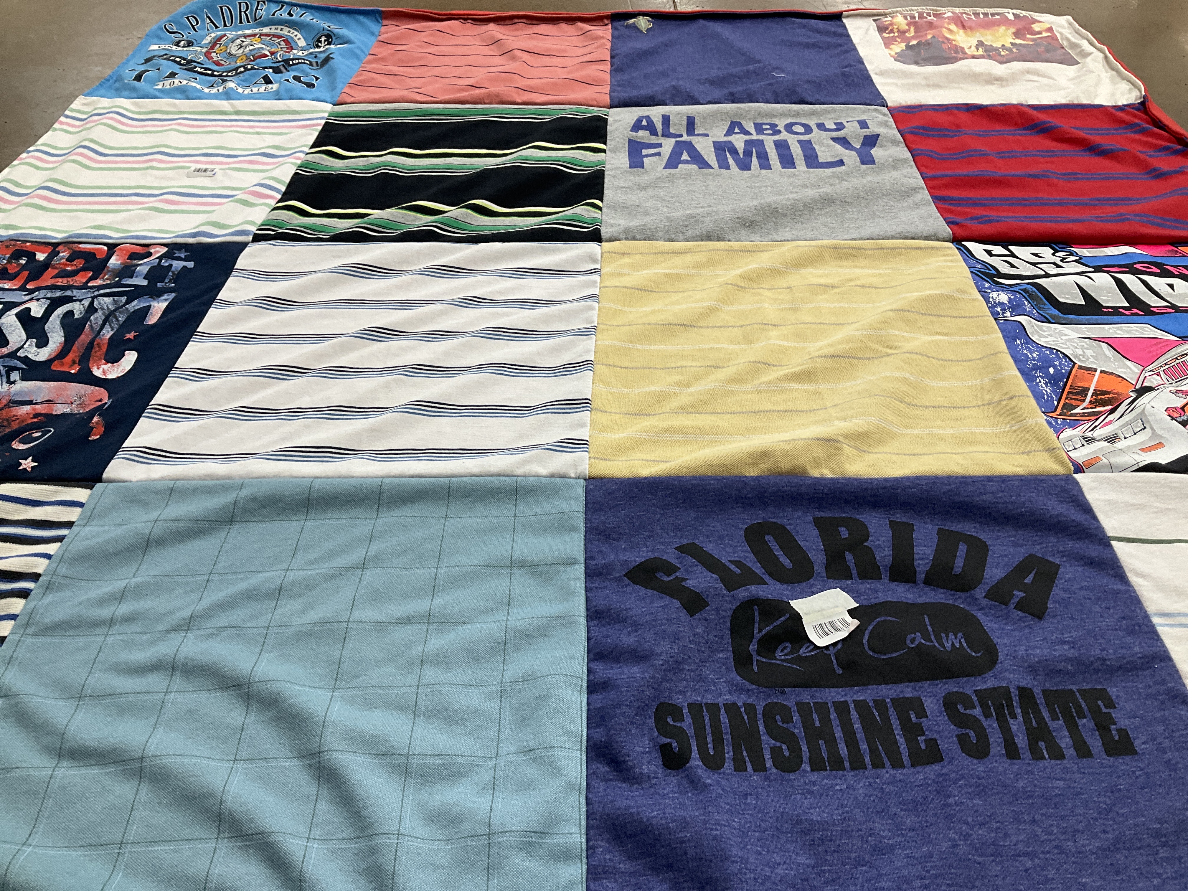T-shirt quilt with family, florida themes by Glenda from TX