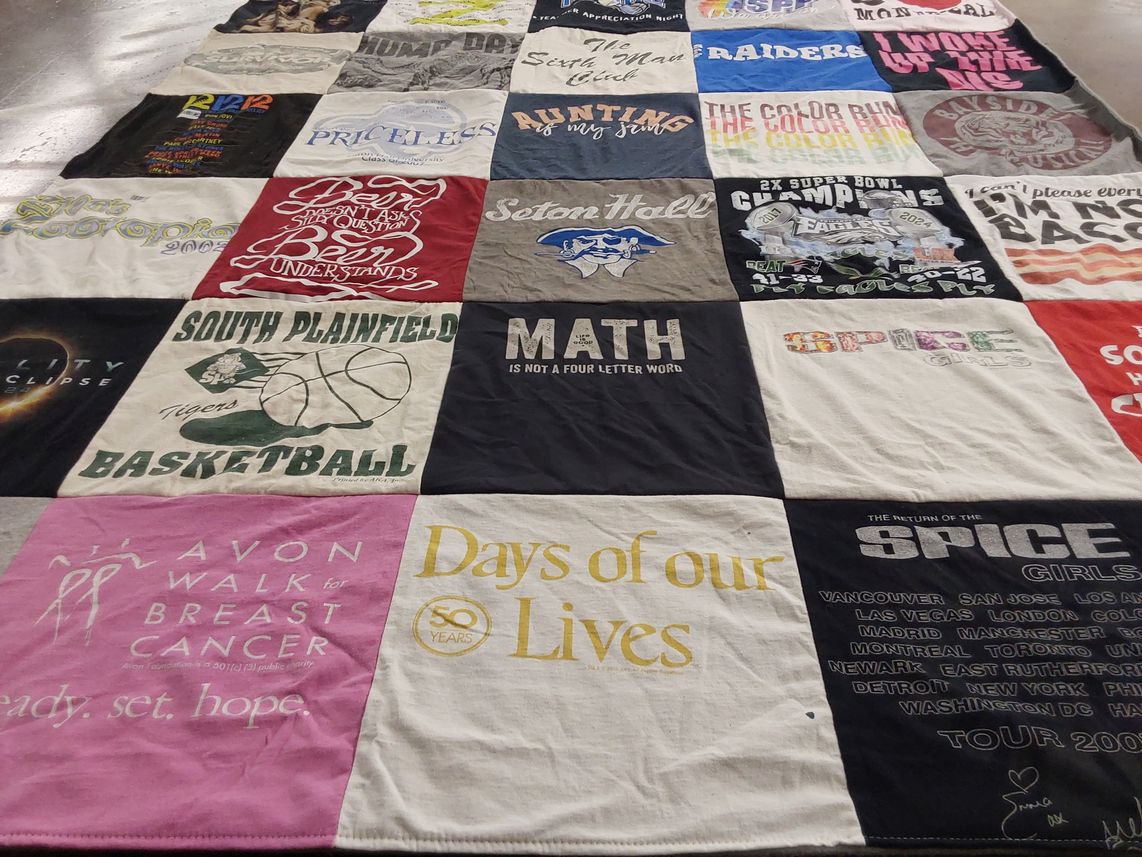 T-shirt quilt from south plainfield high school by Cynthia from NJ