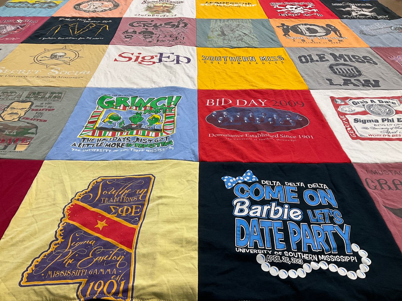 T-shirt quilt from university of southern mississippi by Molly from GA