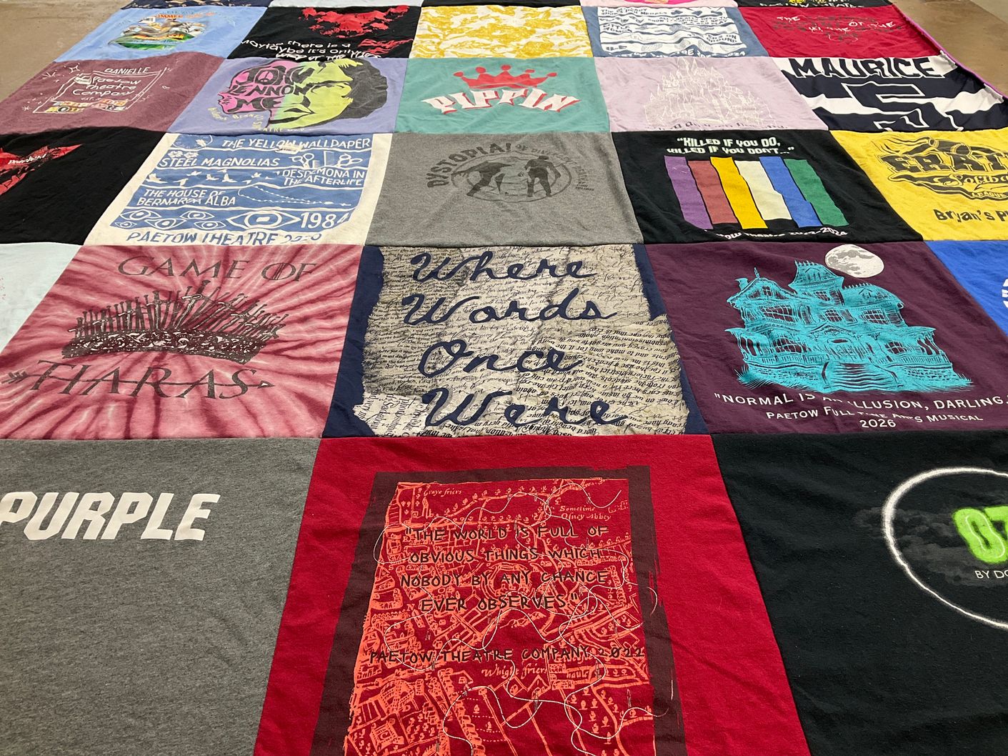 T-shirt quilt with theater, musicals themes by Jennifer from TX