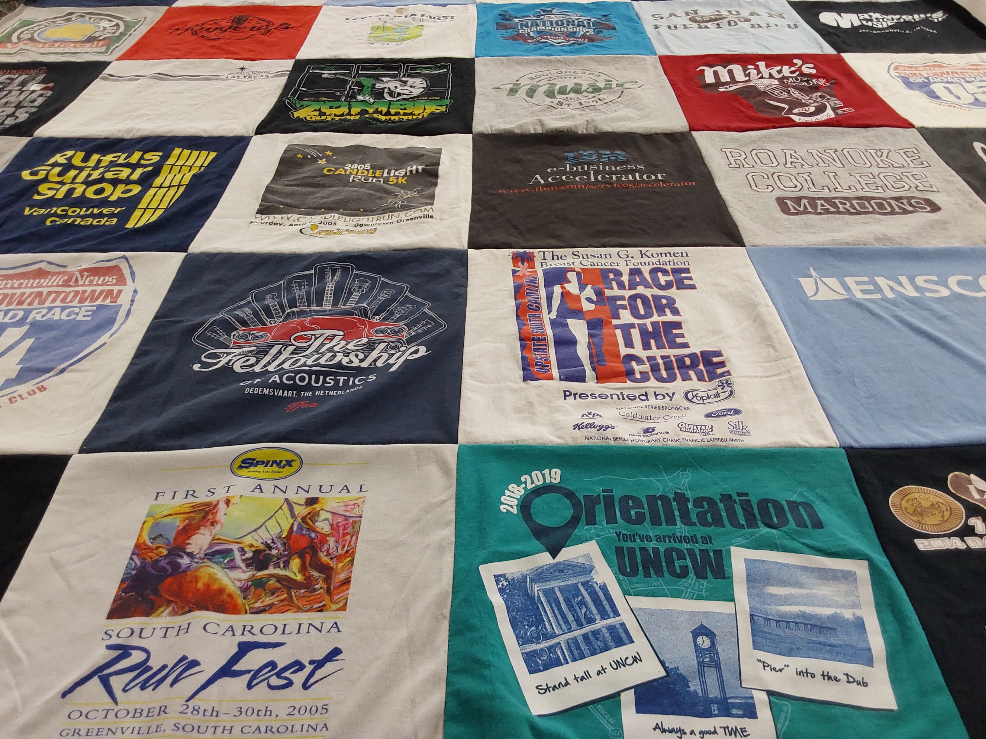 T-shirt quilt from roanoke college, university of north carolina wilmington by Russell from VA